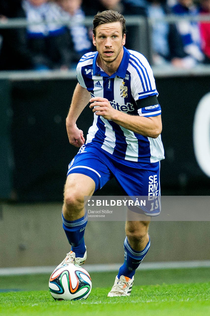 IFK Göteborgs Gustav Svensson under fotbollsmatchen i Allsvenskan mellan IFK Göteborg och Häcken den 19 oktober 2014 i Göteborg.