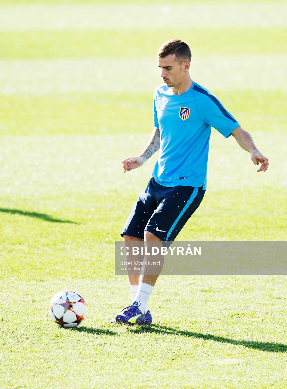 Antoine Griezmann under Atletico Madrids träning den 21 oktober 2014 i Madrid.
