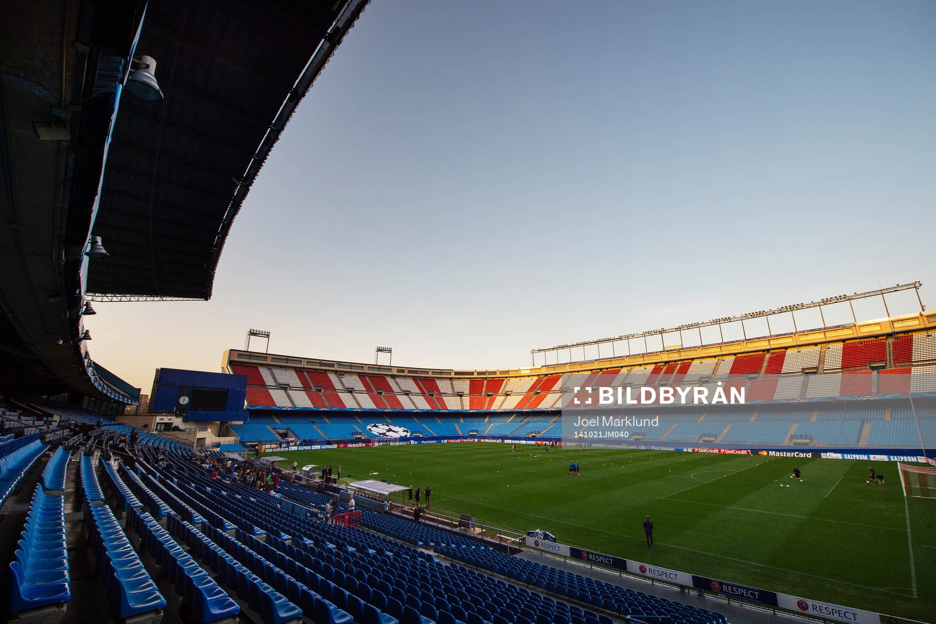 Malmö FF tränar på arenan Estadio Vicente Calderon