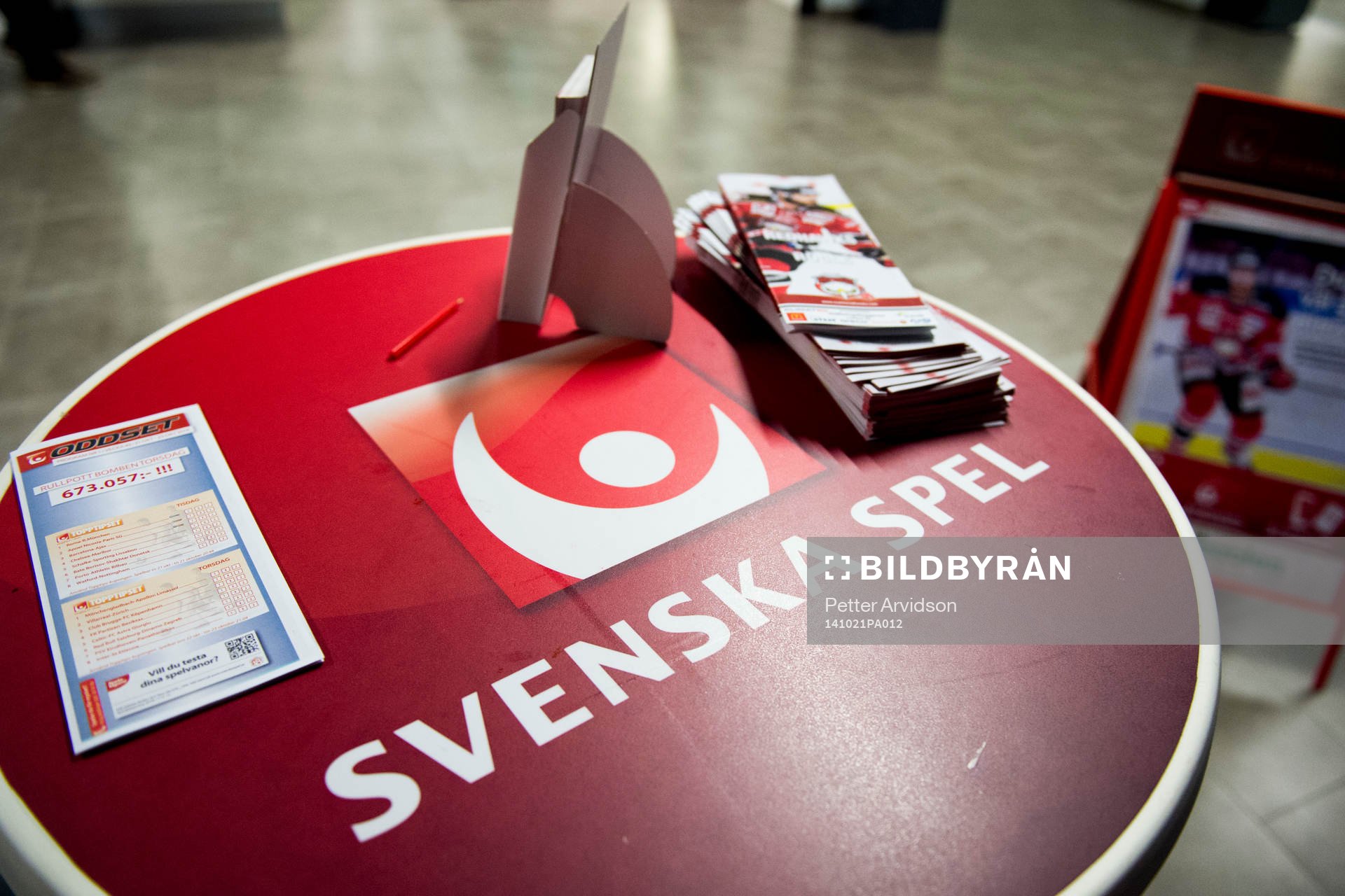 Svenska spel har en monter i Malmö Arena