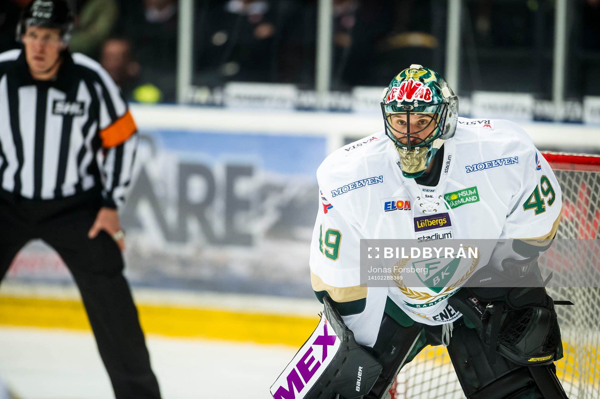 +Färjestads målvakt Justin Pogge