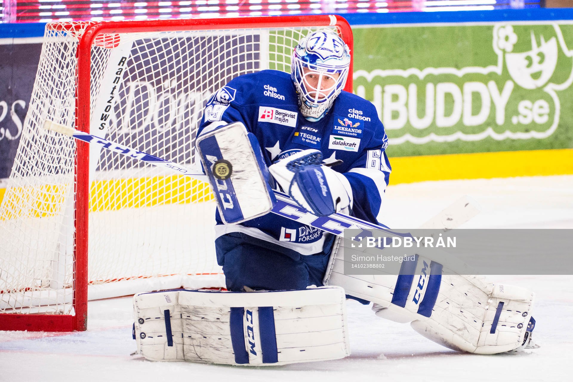 Leksands Leksands målvakt Oscar Alsenfelt räddar skott