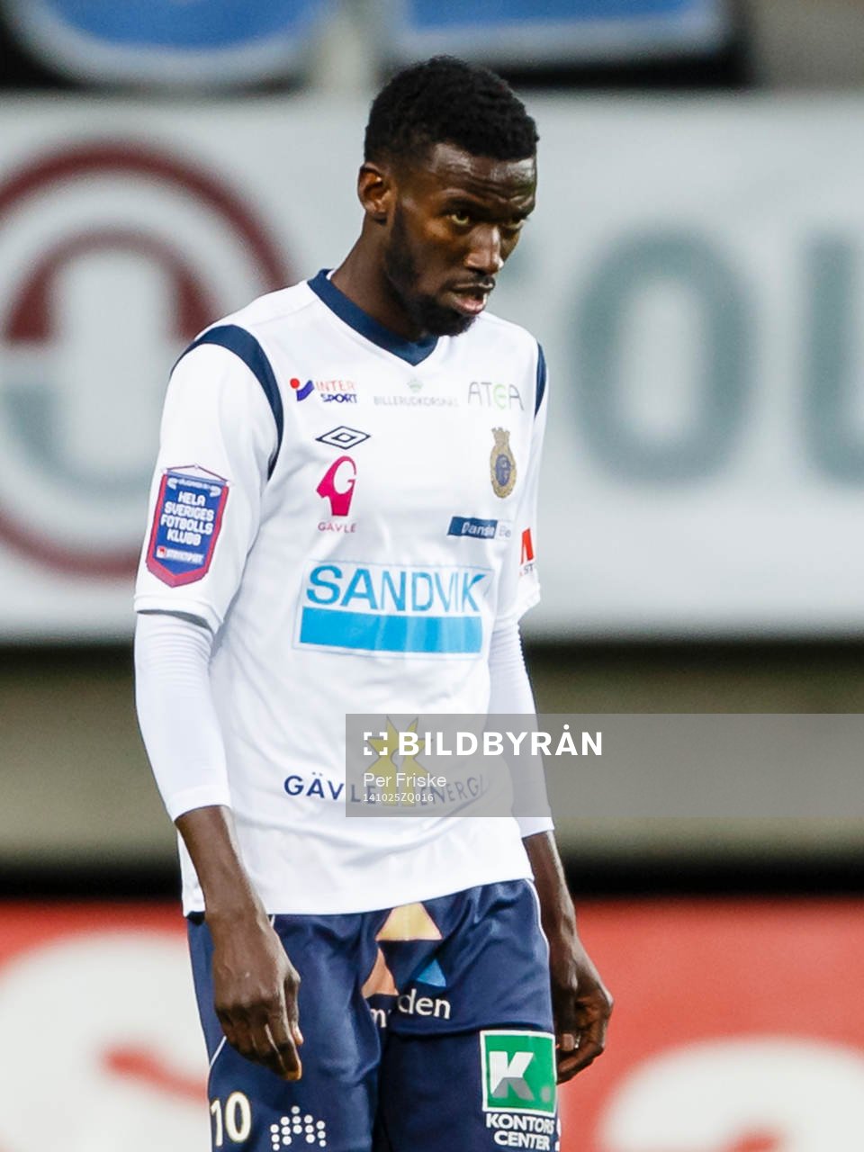 Gefles Dioh Williams under fotbollsmatchen i Allsvenskan mellan Häcken och Gefle den 25 oktober 2014 i Göteborg.