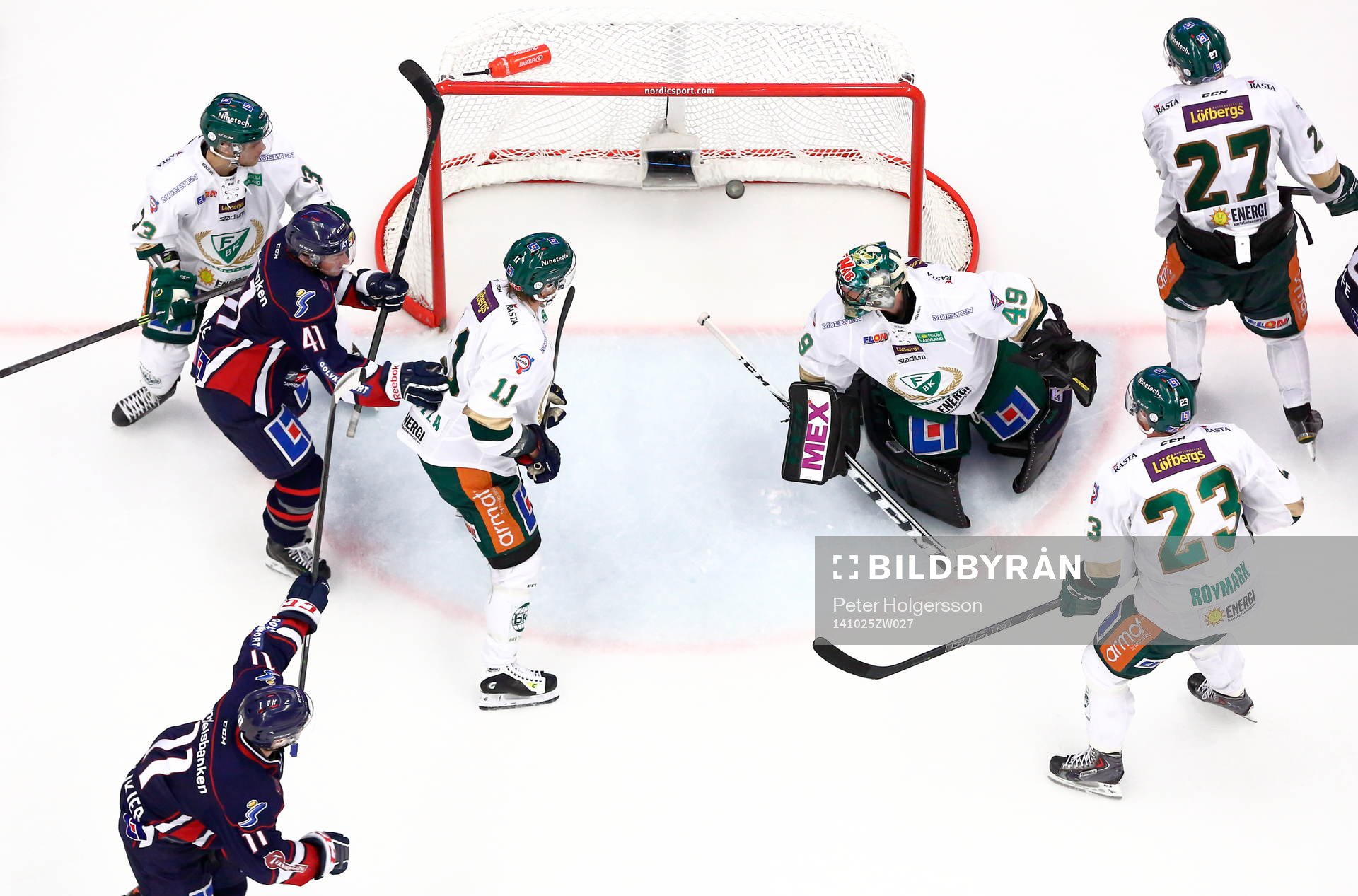 Mål 3-0 av Linköpings Jeff Taffe (utanför bild) förbi