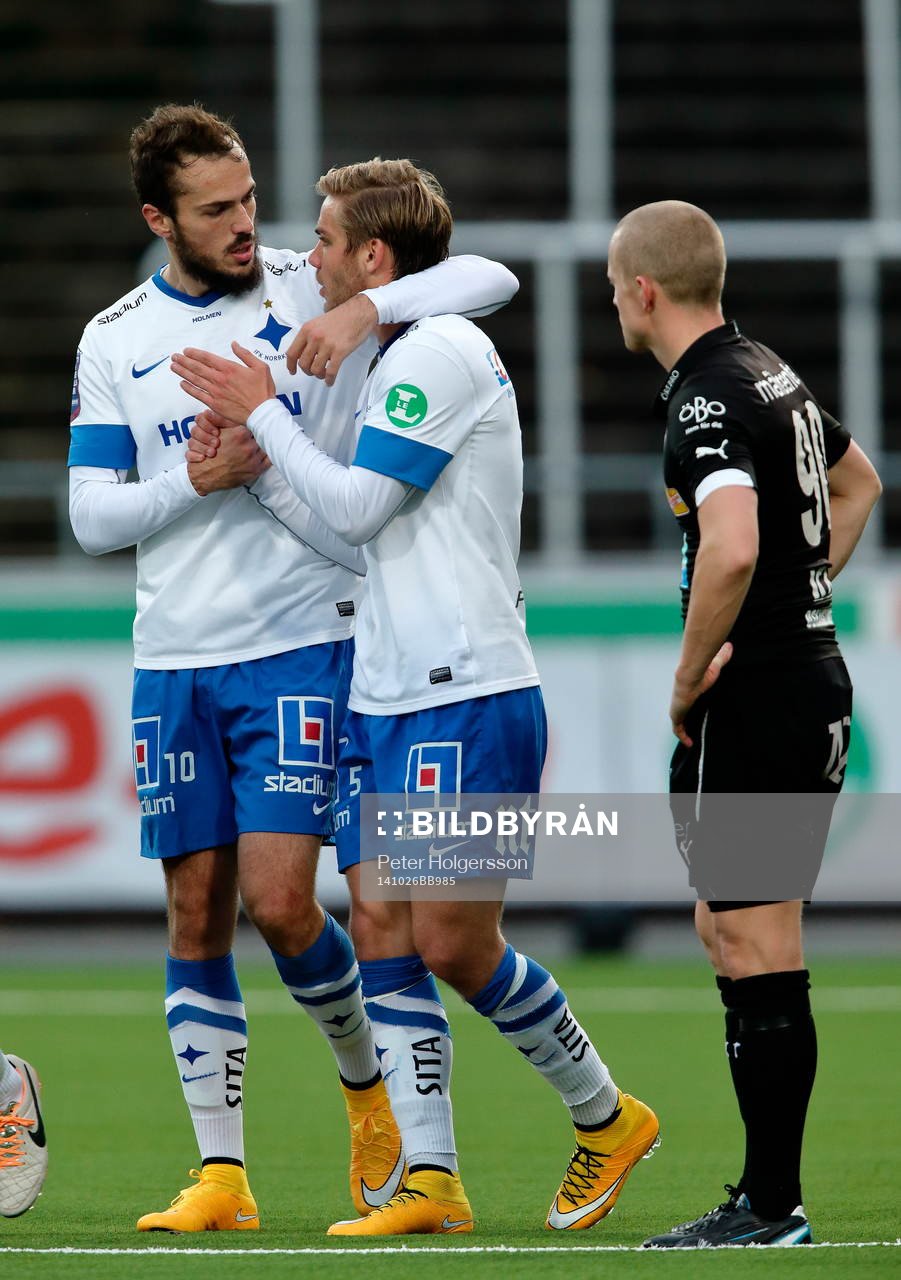 Norrköpings Emir Kujovic och Christoffer Nyman - båda