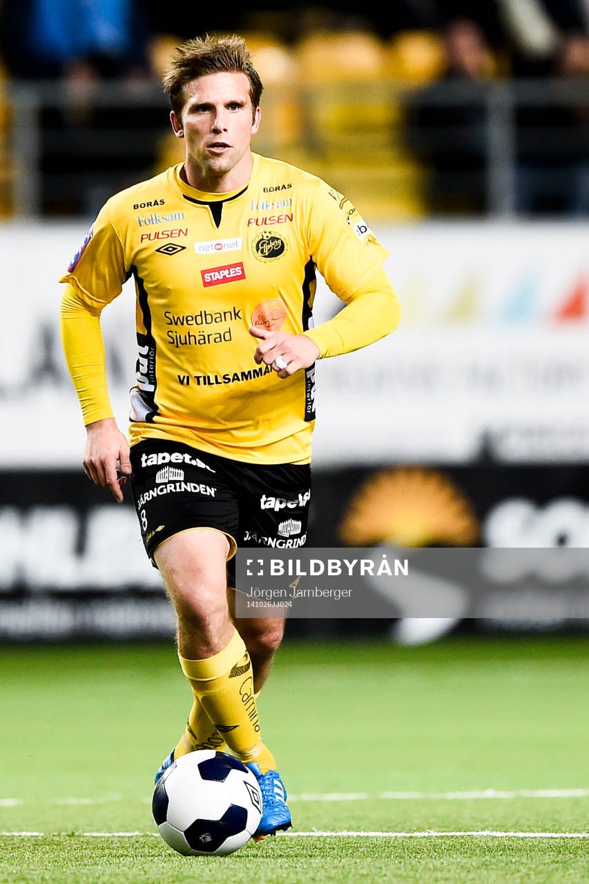 Elfsborgs Anders Svensson under fotbollsmatchen i Allsvenskan mellan Elfsborg och Djurgården den 26 oktober 2014 i Borås.