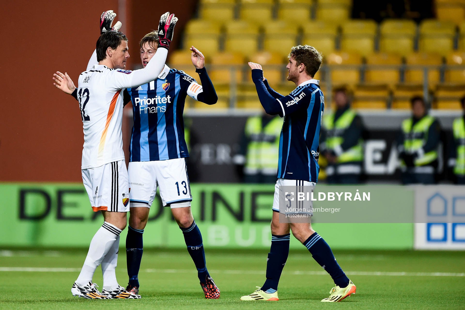 Djurgårdens Stefan Karlsson, Emil Bergström och målvakt