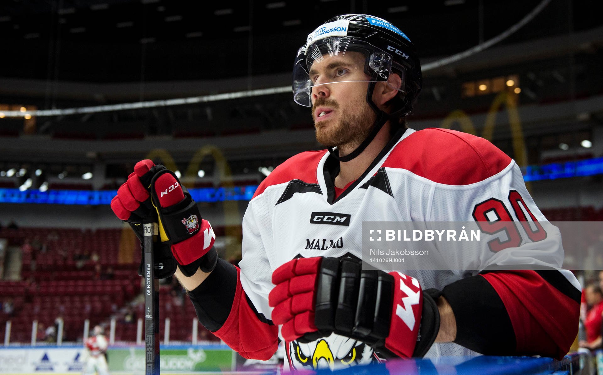 Malmö Redhawks Mattias Persson innan ishockeymatchen i