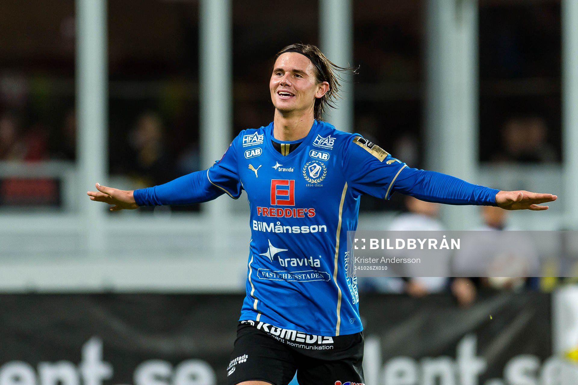 Halmstads Marcus Antonsson gör 4-0 och jublar
