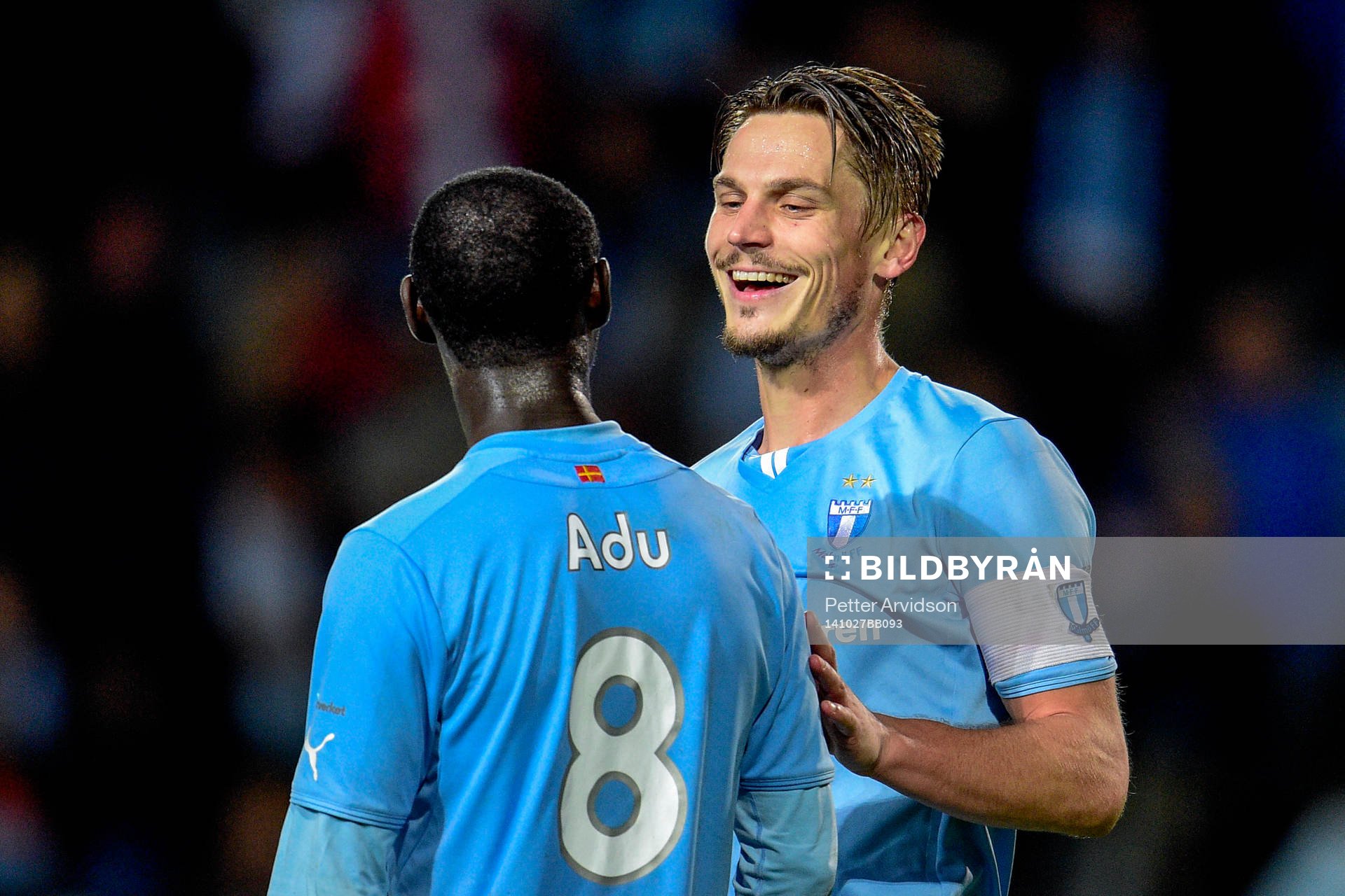 Malmö FFs Enock Kofi Adu och Markus Rosenberg jublar