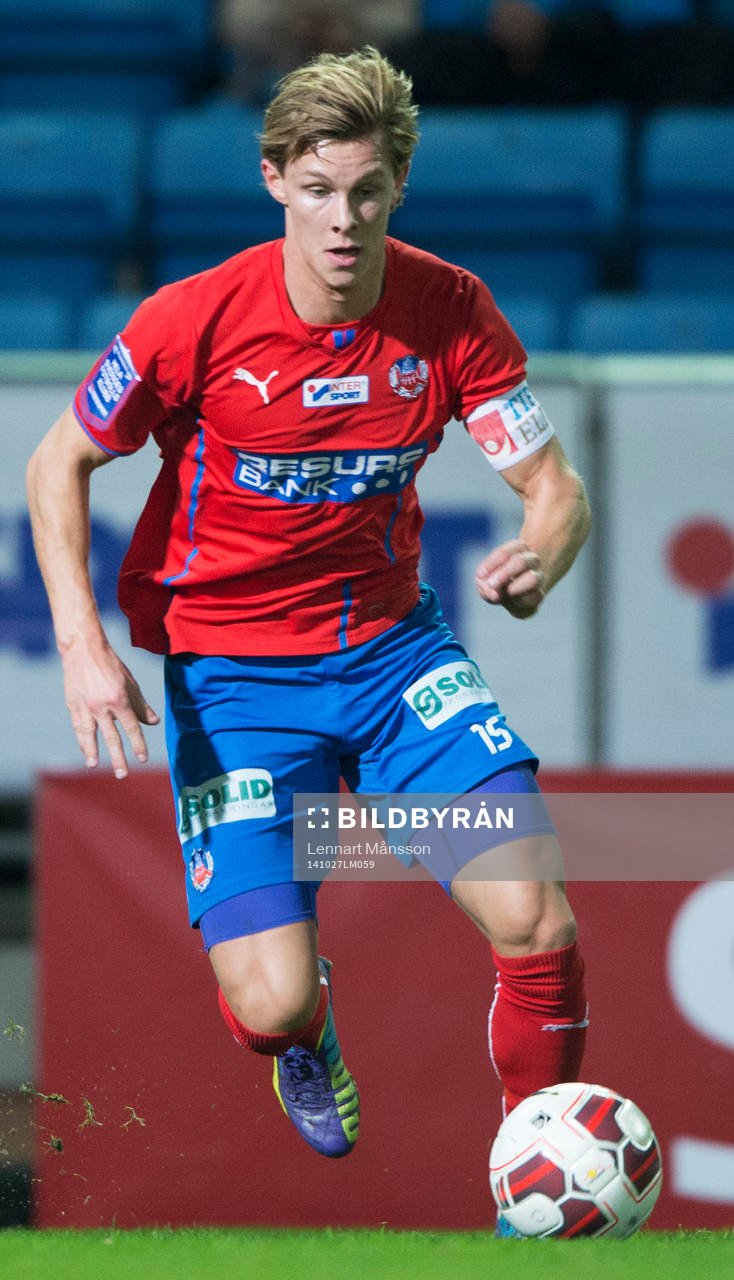 Helsingborgs Emil Krafth i matchen i allsvenskan i fotboll