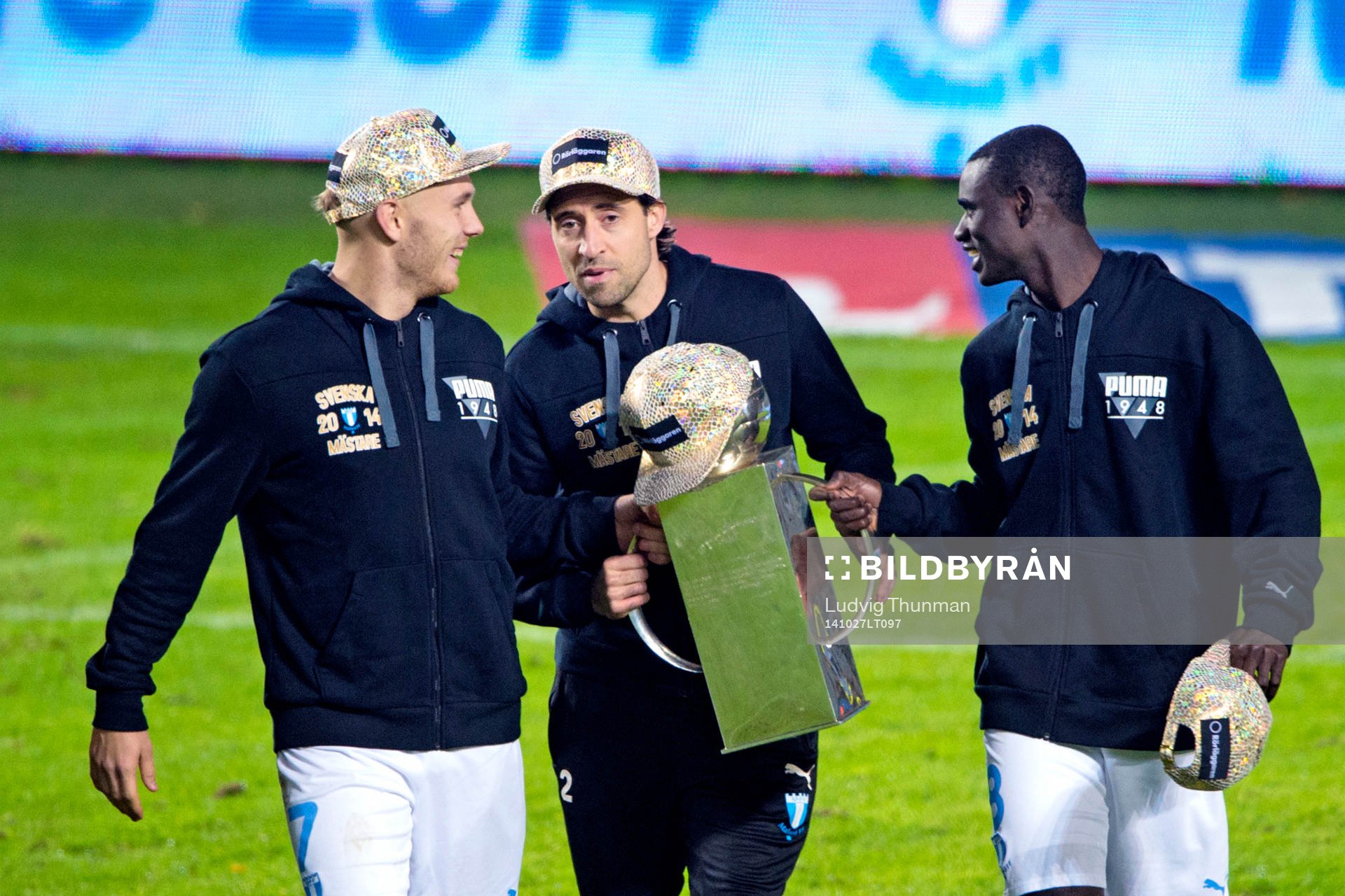 Malmö FFs Markus Halsti, Matias Concha och Enock Kofi Adu