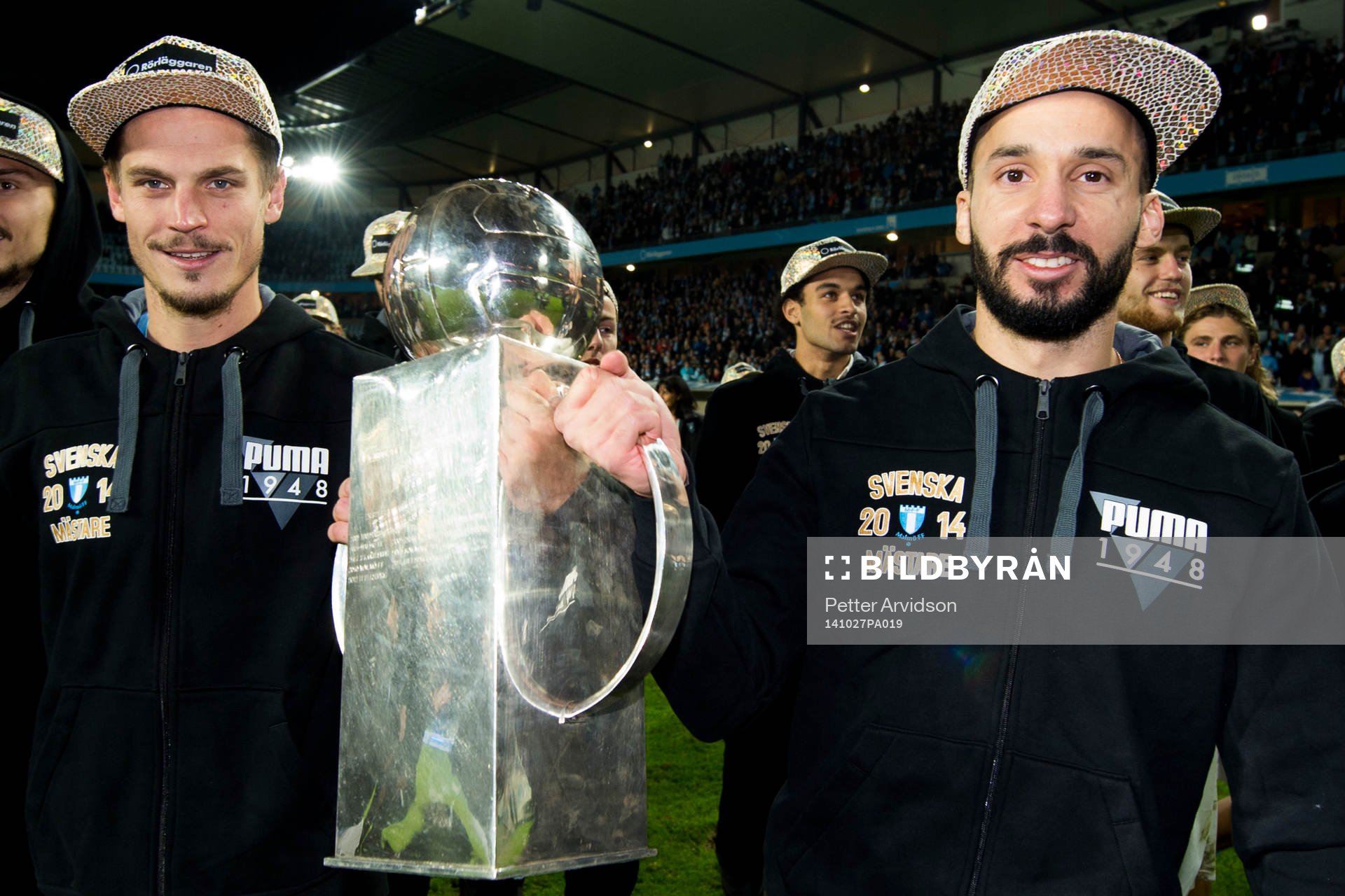 Malmö FFs Markus Rosenberg och Guillermo Molins jublar med