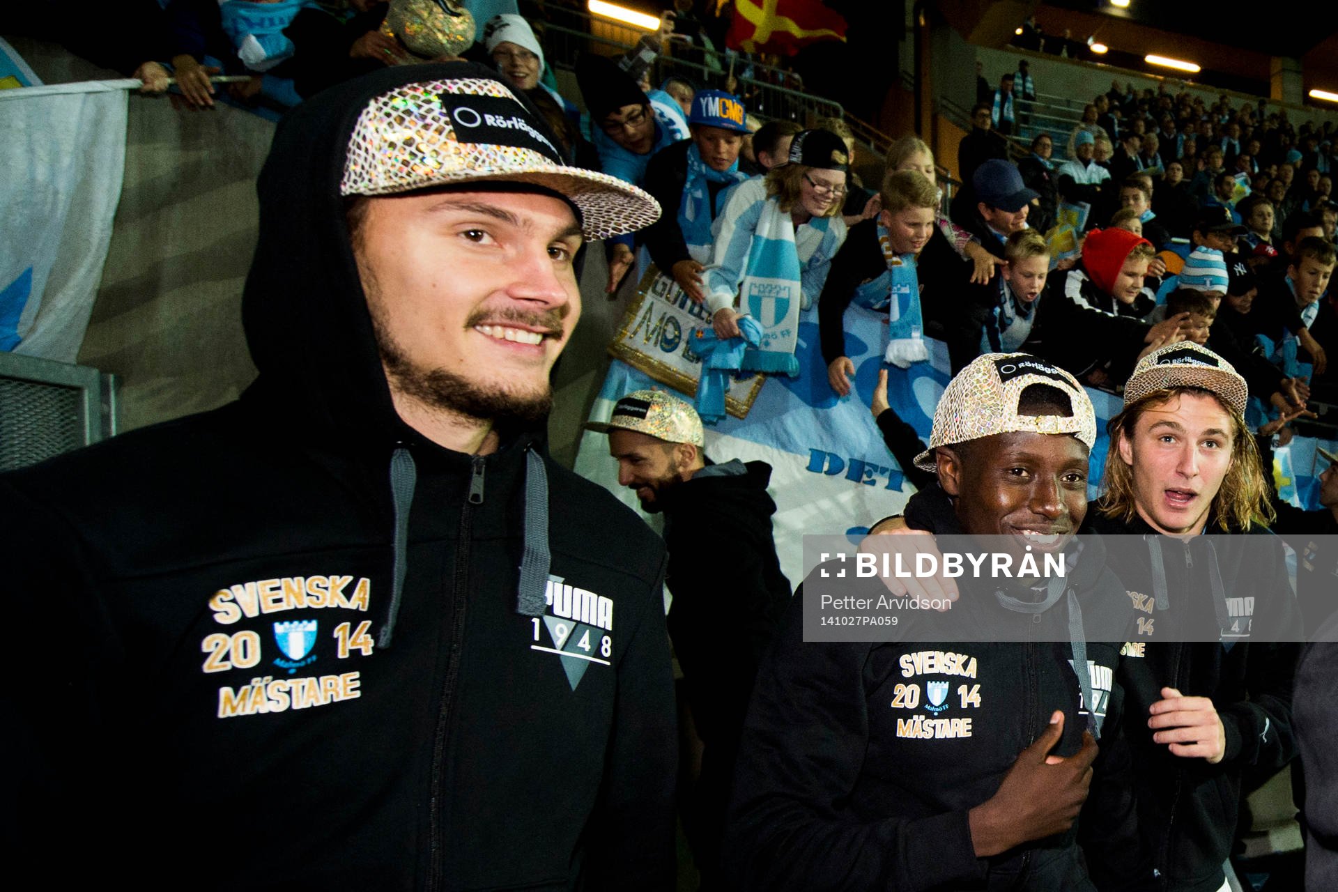 Malmö FFs Erik Johansson, Pa Konate och Pawel Cibicki är