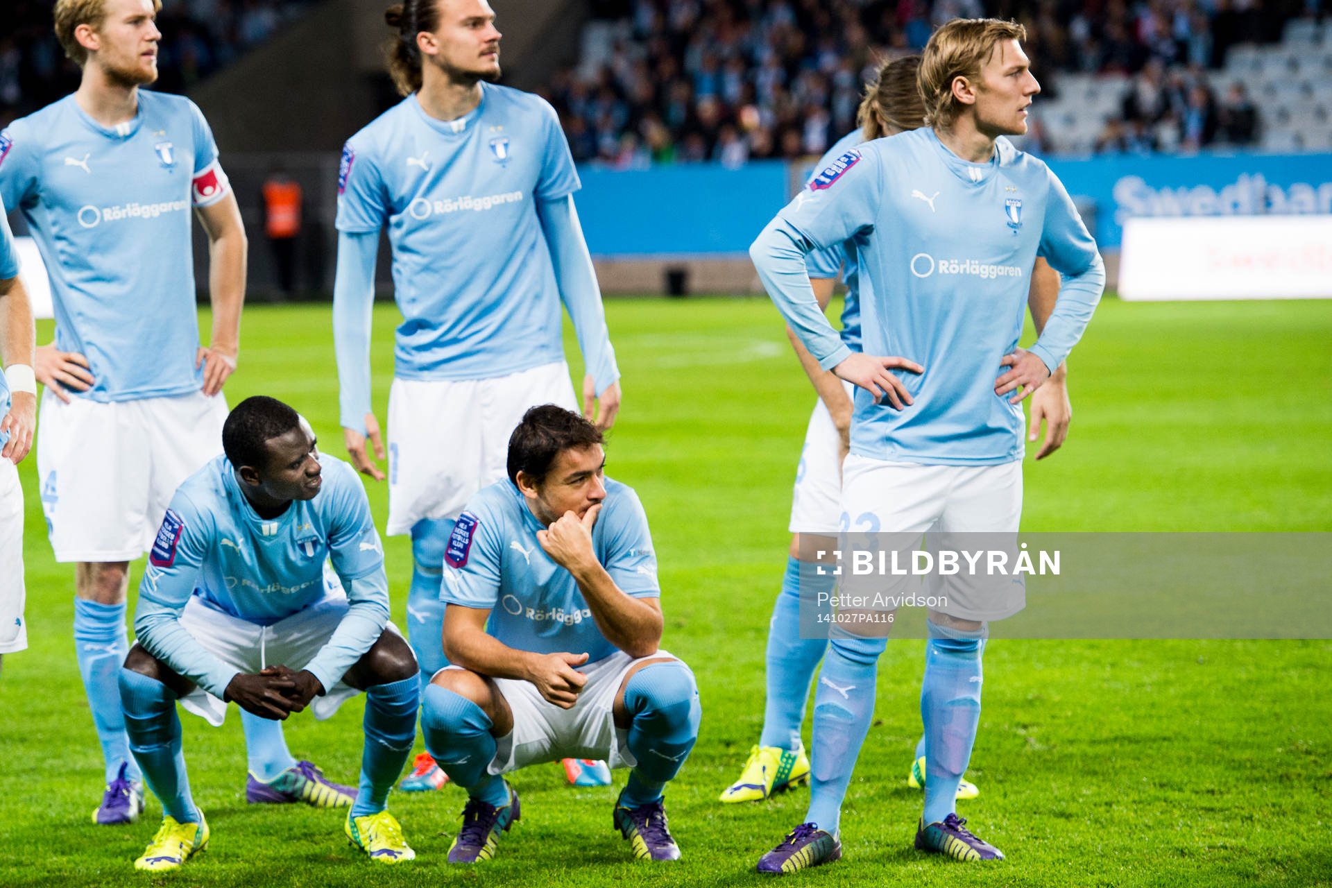 Malmö FFs Filip Helander, Enock Kofi Adu, Erik Johansson,