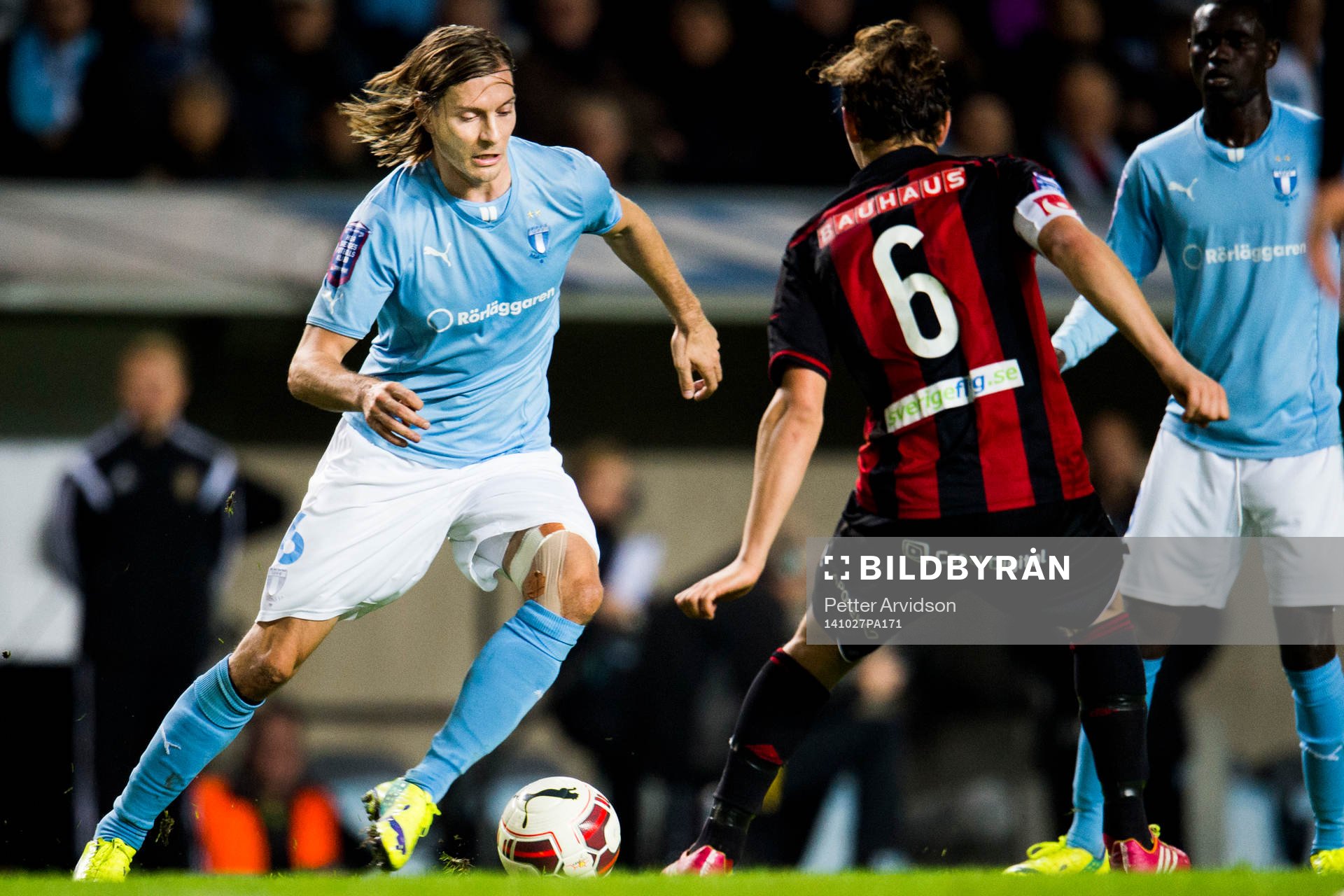 Malmö FFs Markus Halsti under fotbollsmatchen i Allsvenskan mellan Malmö FF och Brommapojkarna den 27 oktober 2014 i Malmö.
