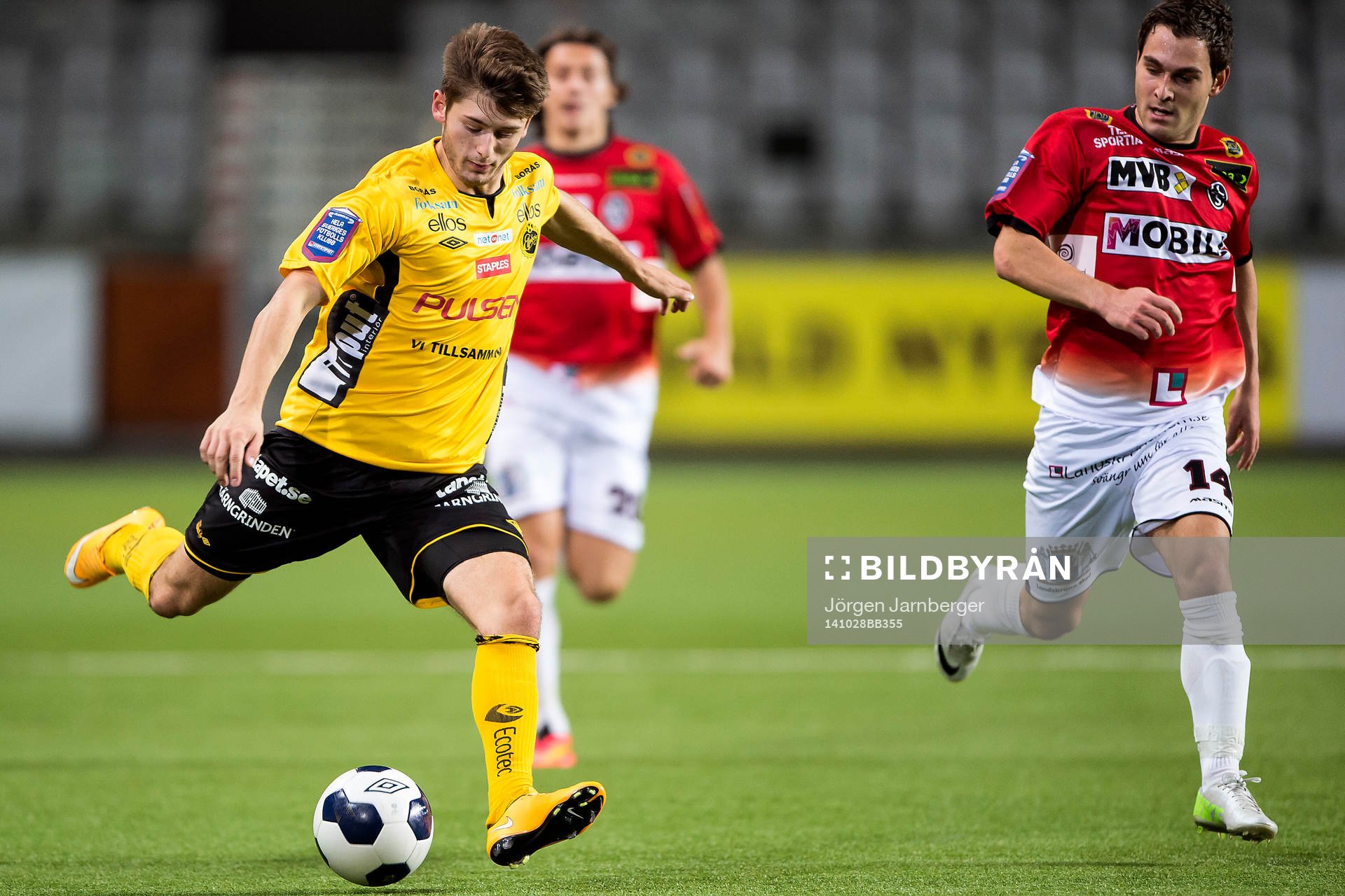 Elfsborgs Arber Zeneli under fotbollsmatchen i Folksam U21 Allsvenskan Norra mellan Elfsborg och Landskrona den 28 juni 2014 i Borås.