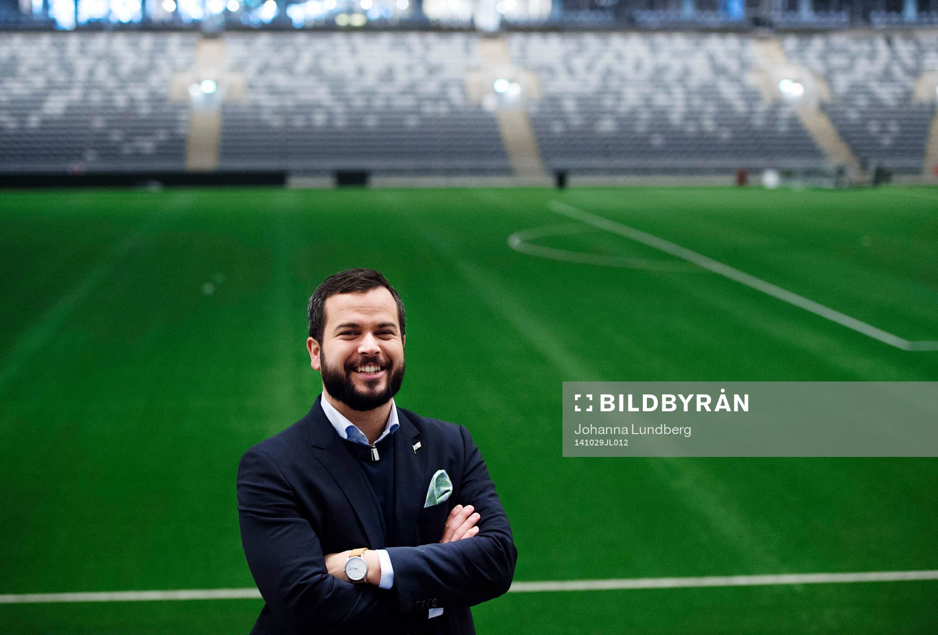 Marcus Nilsson eventansvarig på Hammarby fotboll poserar för ett porträtt på Tele2 arena inför den sista matchen i superettan den 29 oktober 2014 i Stockholm.