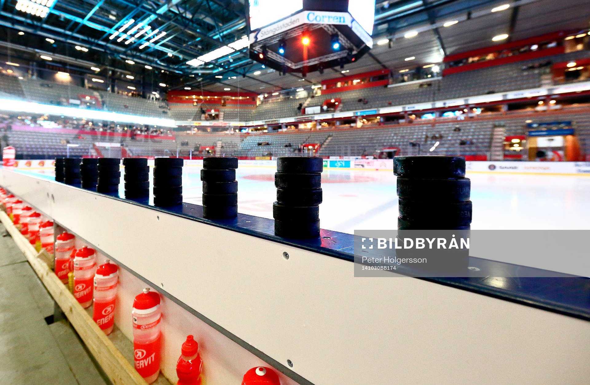 s bås före ishockeymatchen i SHL mellan Linköping och
