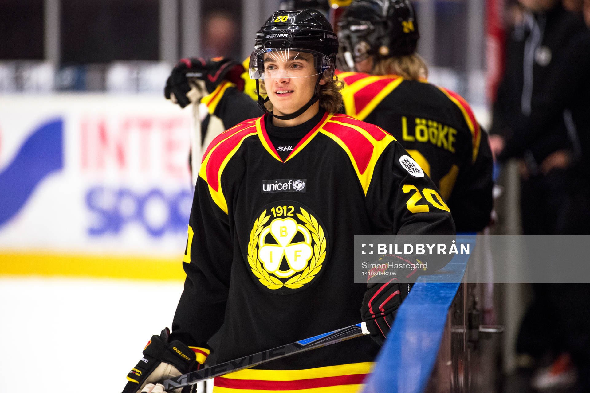 Brynäs Adam Brodecki före ishockeymatchen i SHL mellan