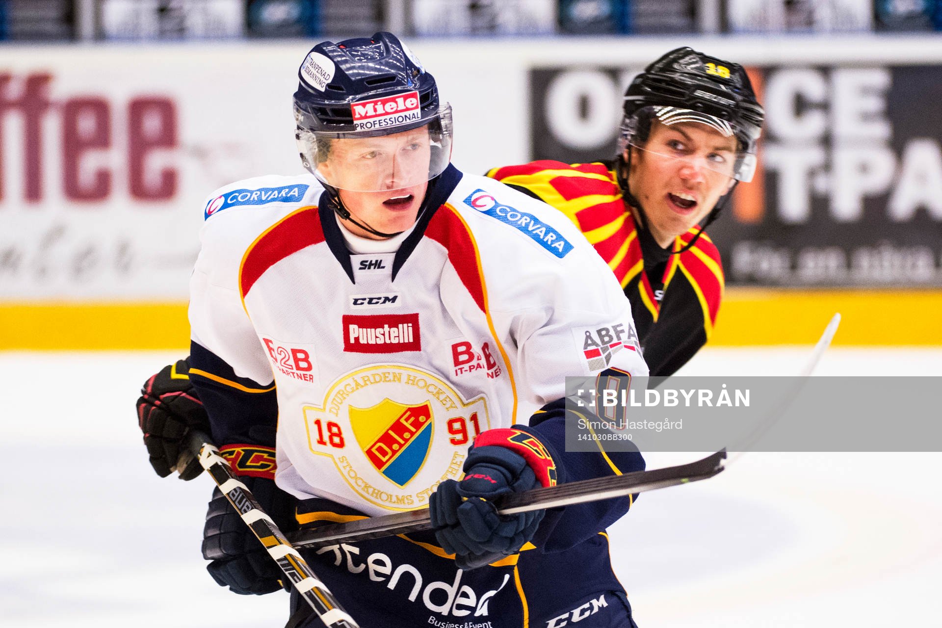 Djurgårdens Linus Arnesson och Brynäs Anton Rödin
