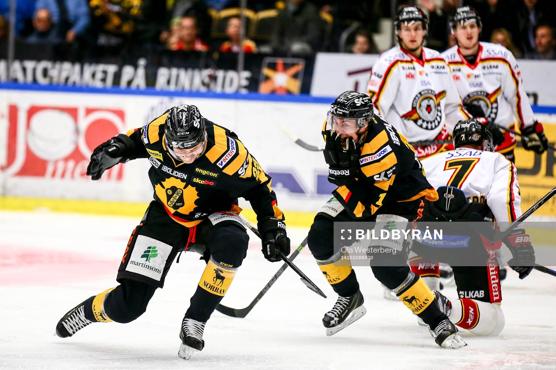 Skellefteås Oscar Sundqvist och Pär Lindholm jublar