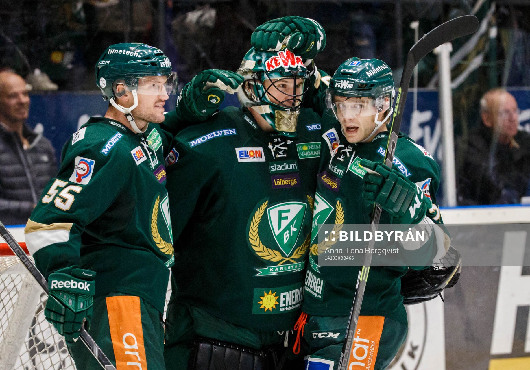 Färjestads Ole-Kristian Tollefsen målvakt Justin Pogge