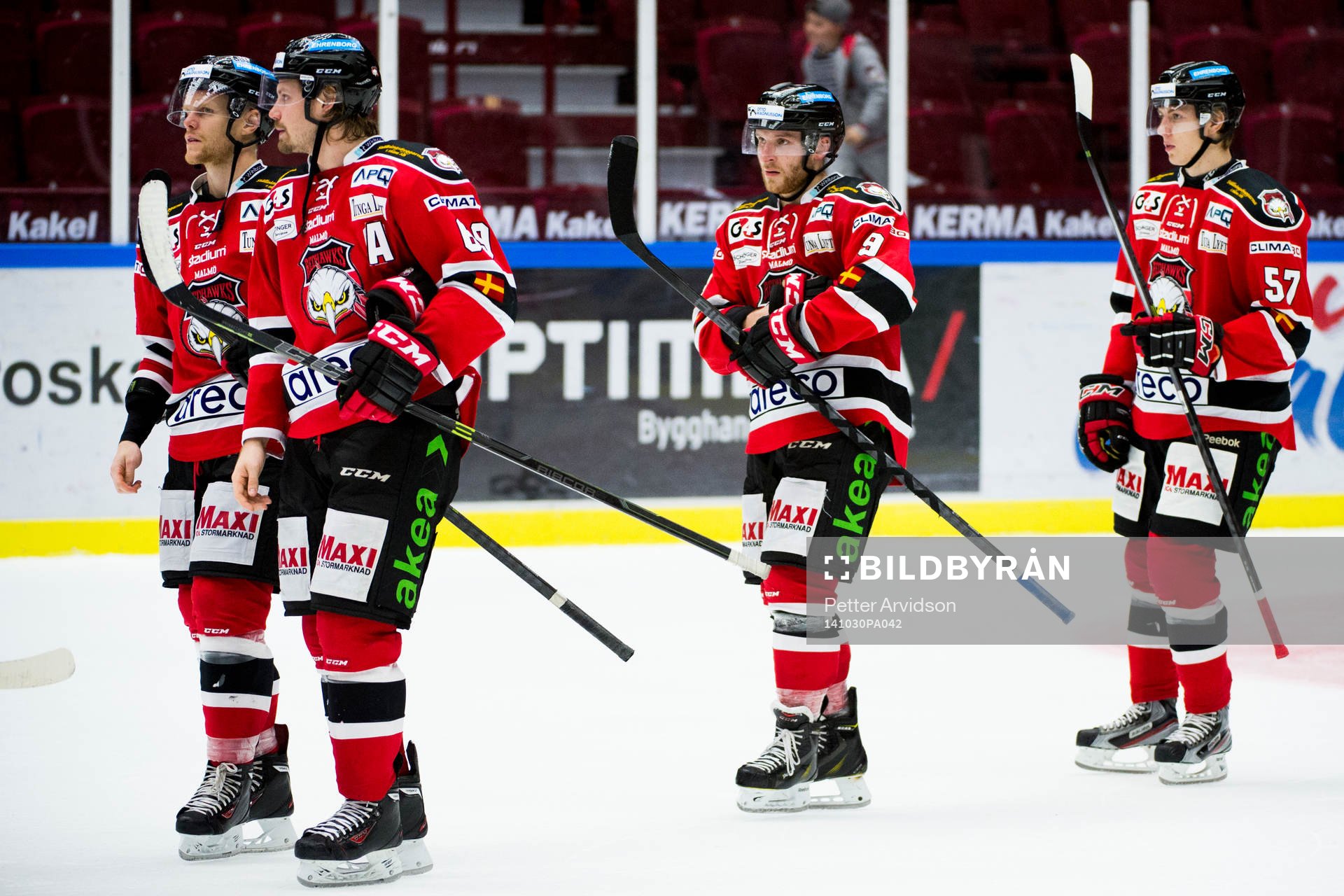 Malmö Redhawks Stefan Warg, Frederik Storm och Johan