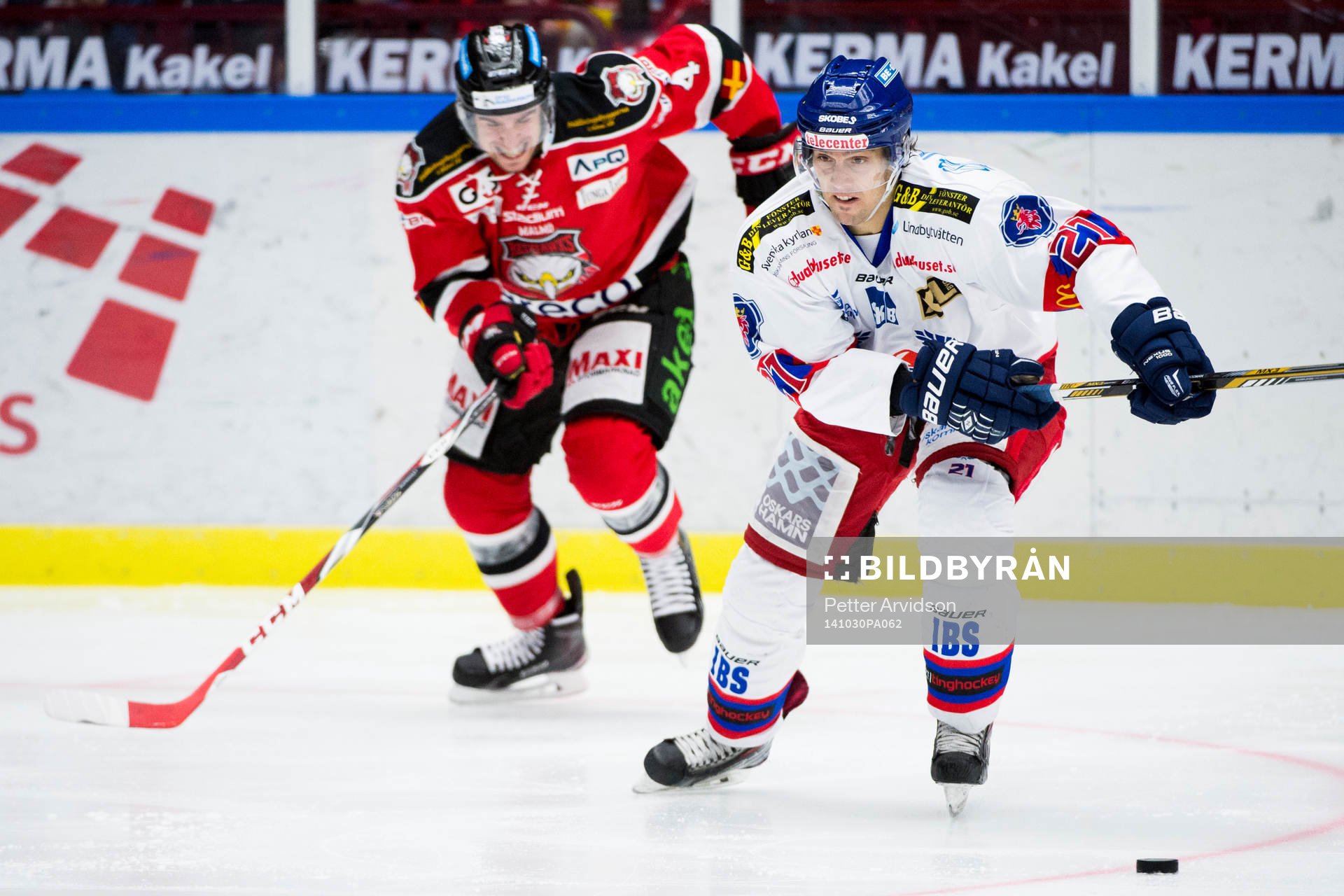 Oskarshamns David Rodman och Malmö Redhawks Nils Bergström
