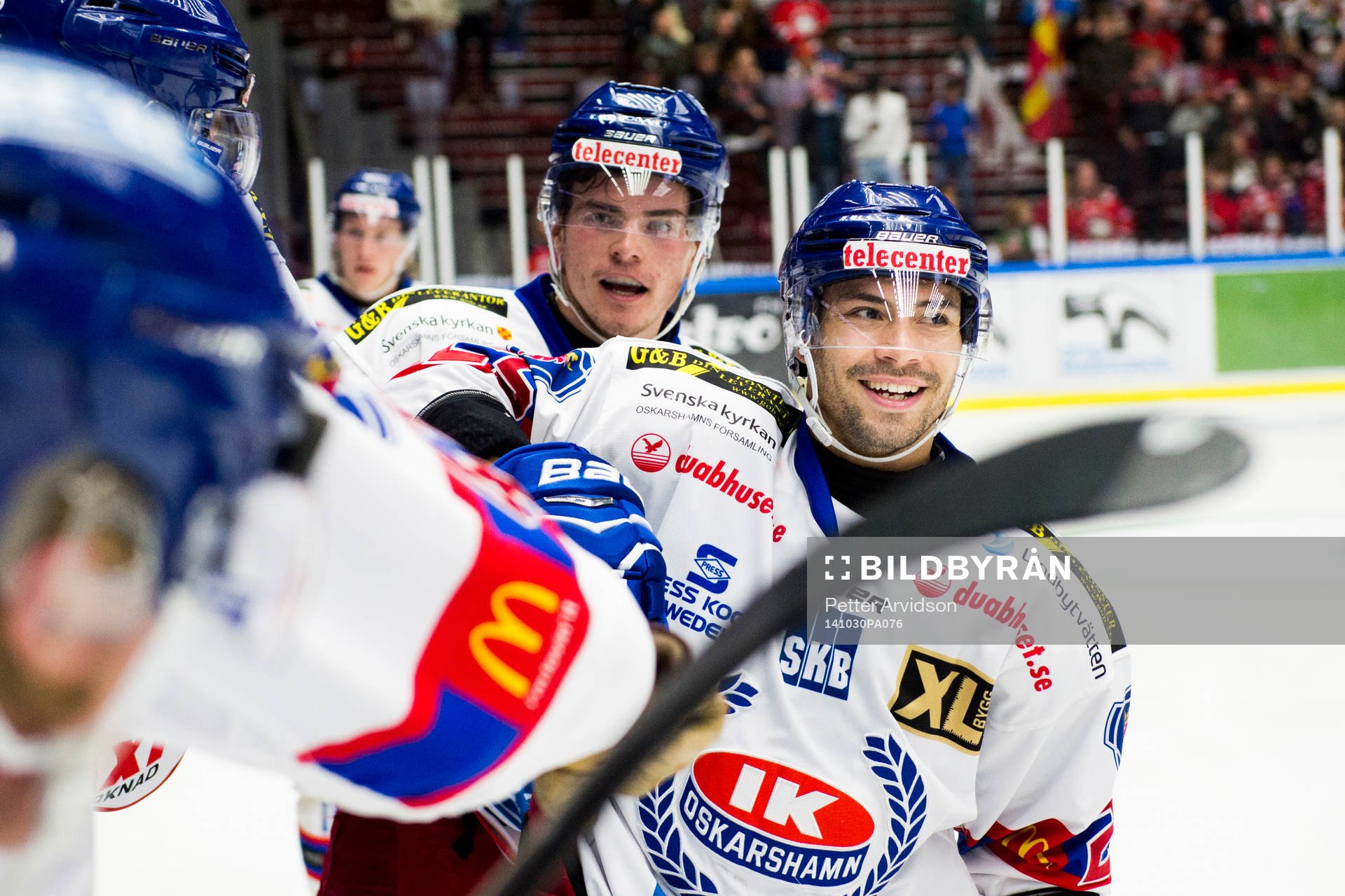 Oskarshamns Camilo Miettinen och Oscar Engsund jublar