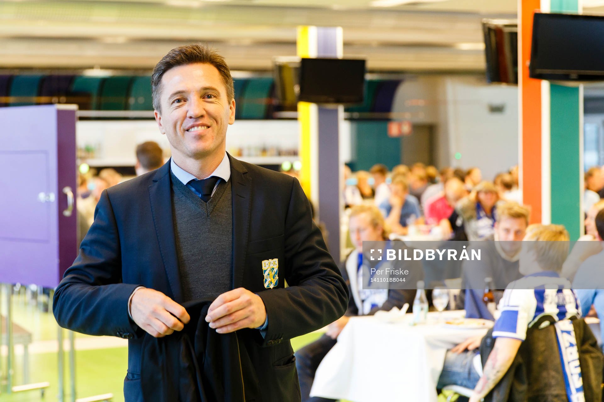 IFK Göteborgs sportchef Mats Gren på besök under supporterbrunchen innan fotbollsmatchen i Allsvenskan mellan IFK Göteborg och Halmstad den 1 november 2014 i Göteborg.