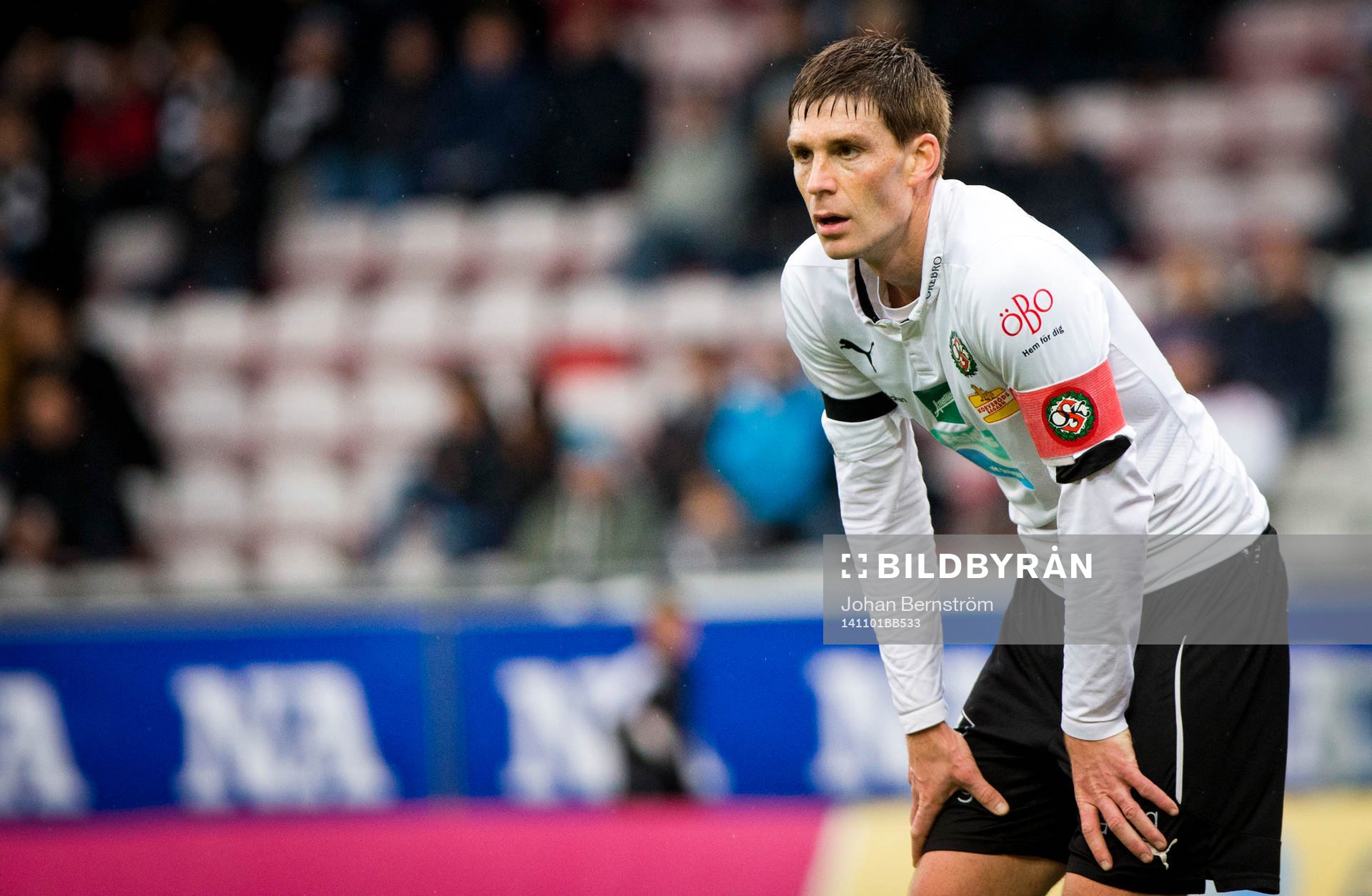Örebros Magnus Wikström under fotbollsmatchen i Allsvenskan mellan Örebro och Häcken den 1 november 2014 i Örebro.