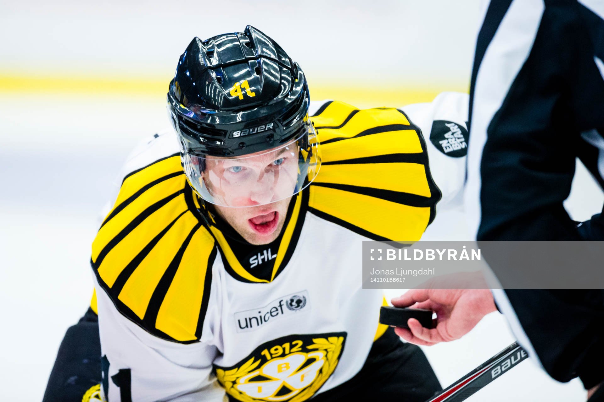 Brynäs Greg Scott fokuserar på pucken