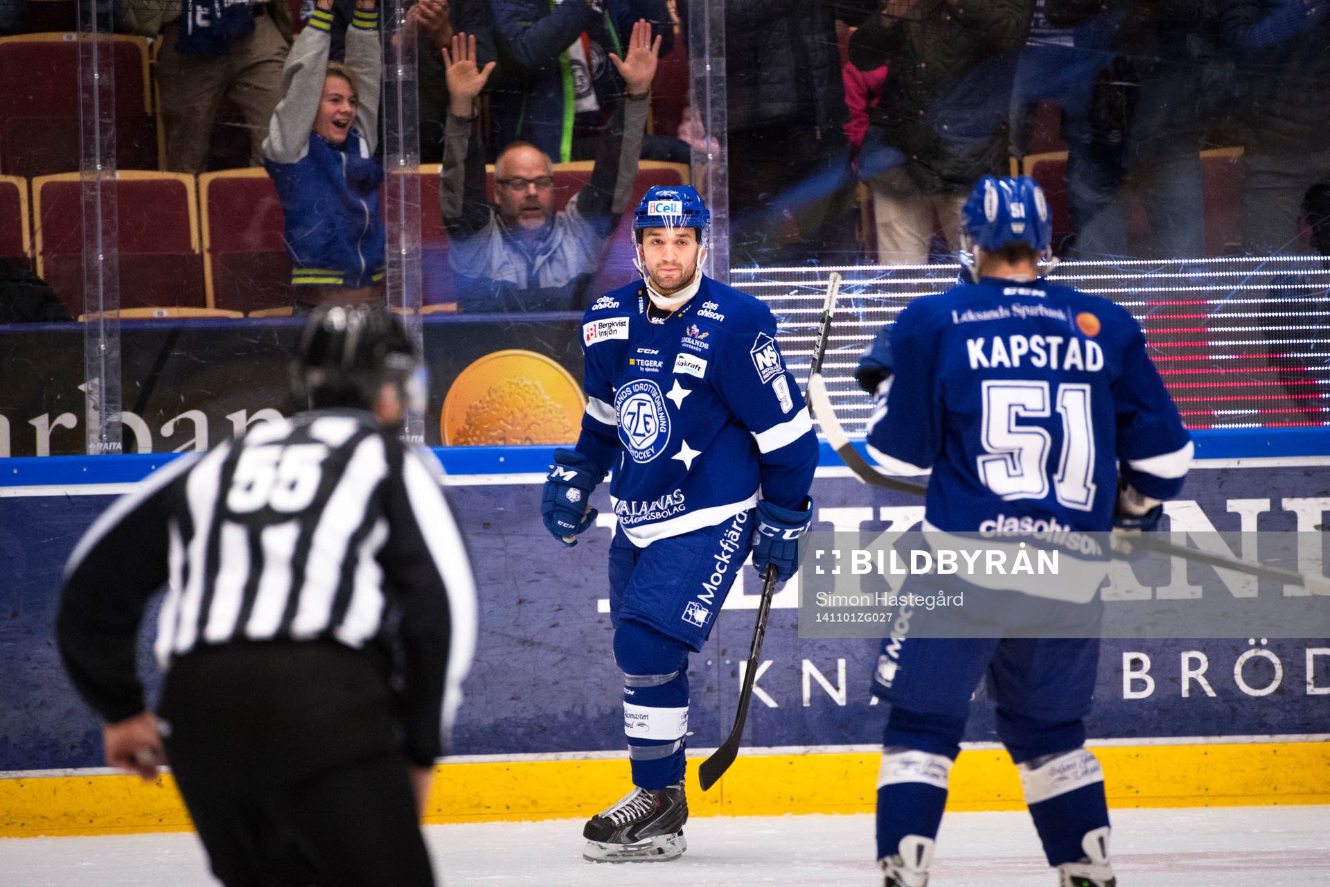 Leksands Eric Himelfarb och Kevin Kapstad jublar