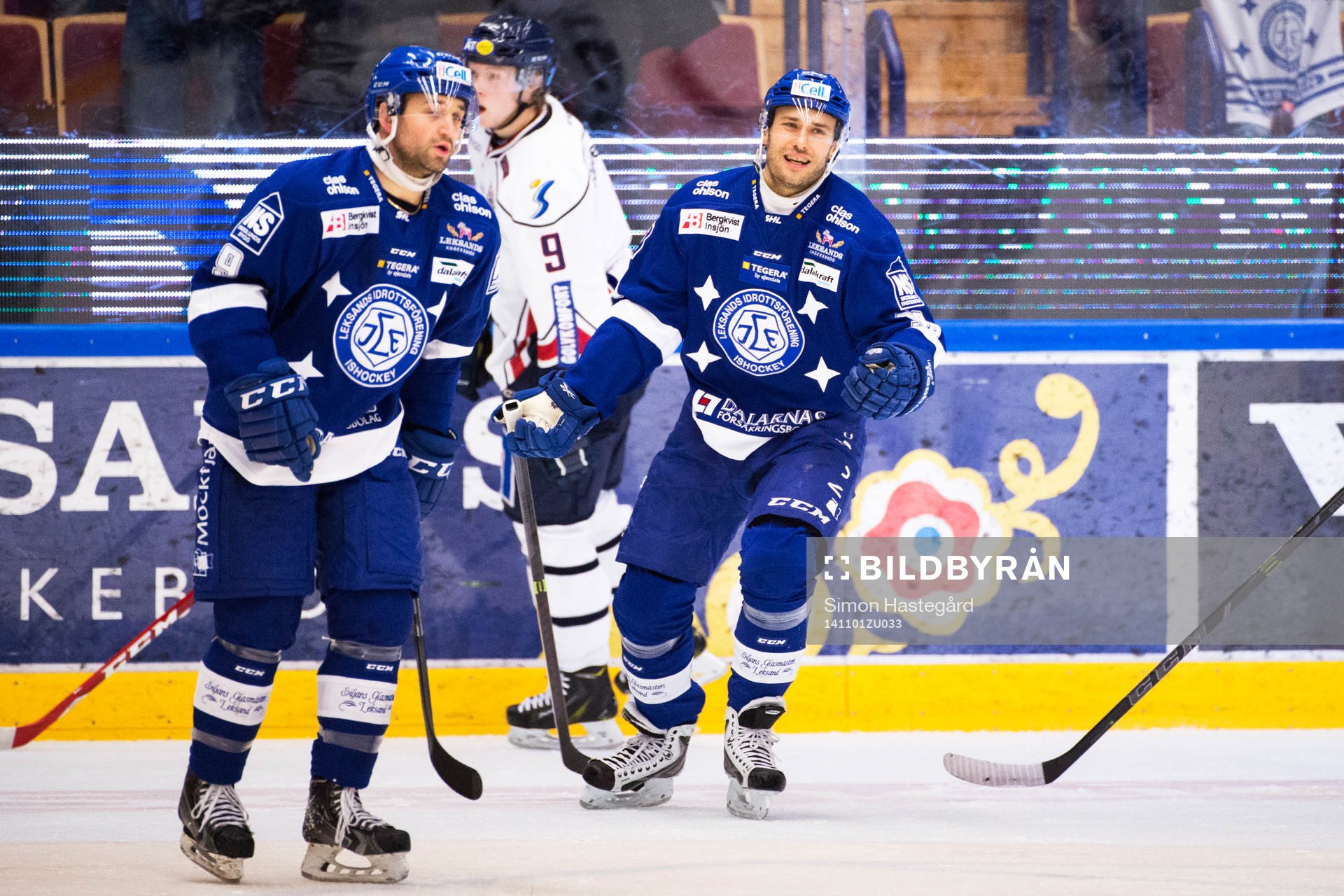 Leksands Eric Himelfarb och Fabian Brunnström jublar
