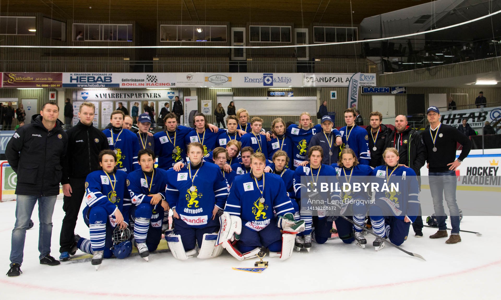 Göteborgs lag med sina silvermedaljervunder