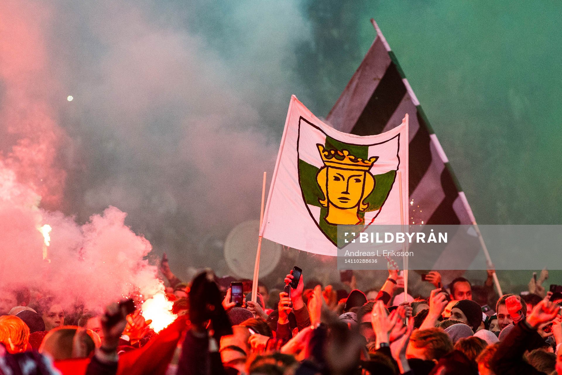 Hammarbys supportrar stormar planen