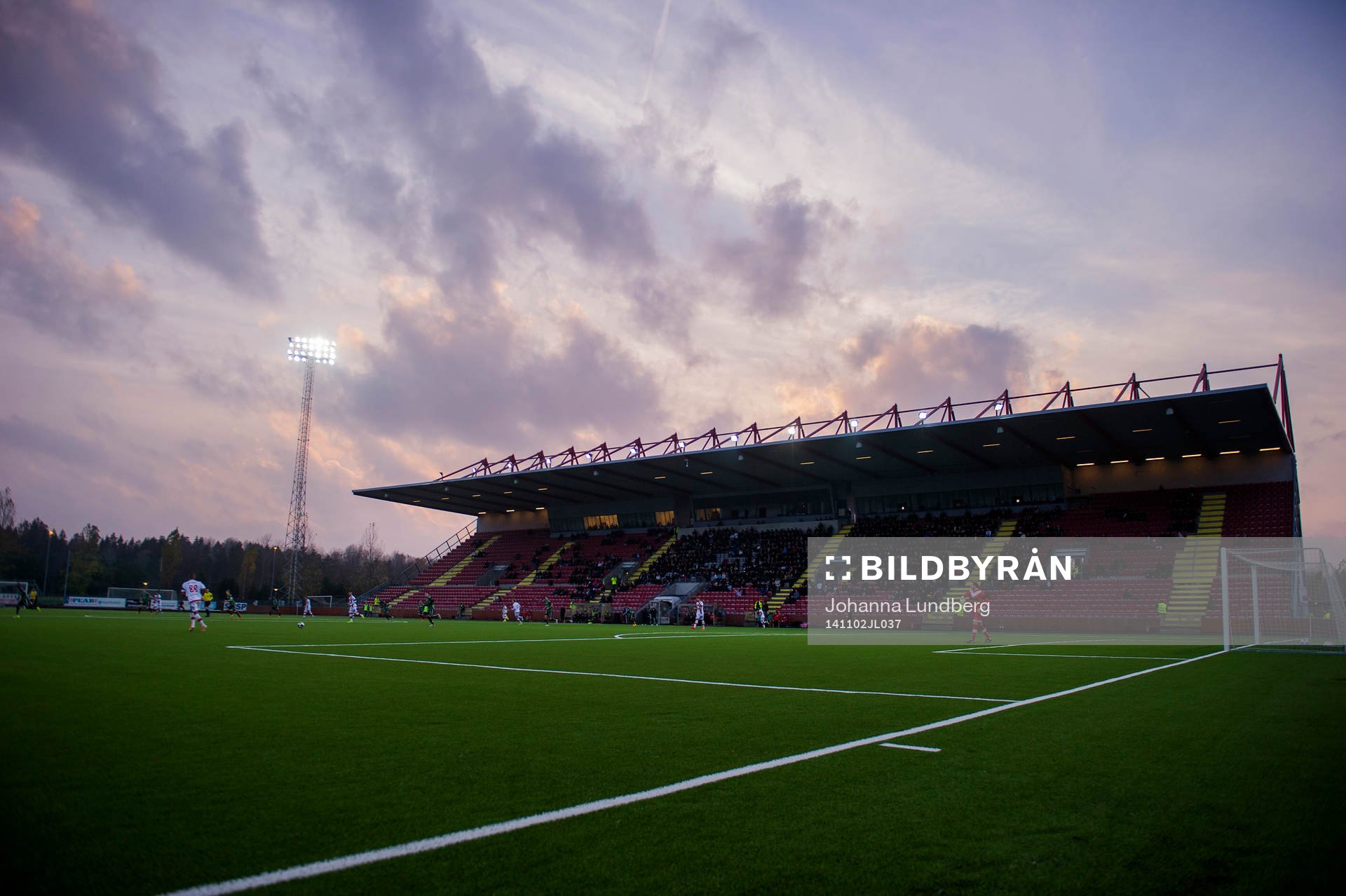 Översiktsbild över Södertälje fotbollsarena