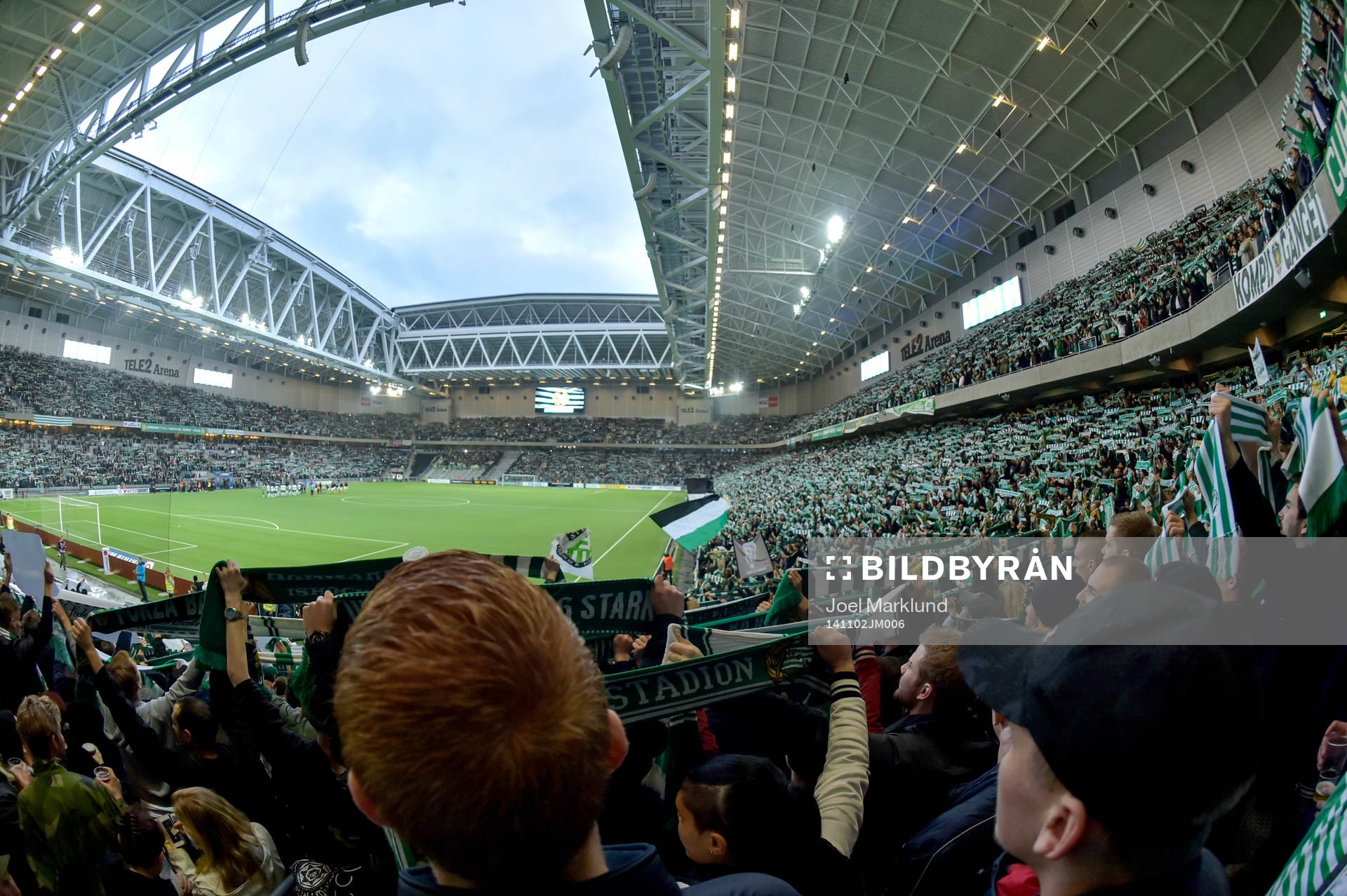 Hammarbys klacken innan fotbollsmatchen i Superettan mellan Hammarby och Jönköping den 2 november 2014 i Stockholm.