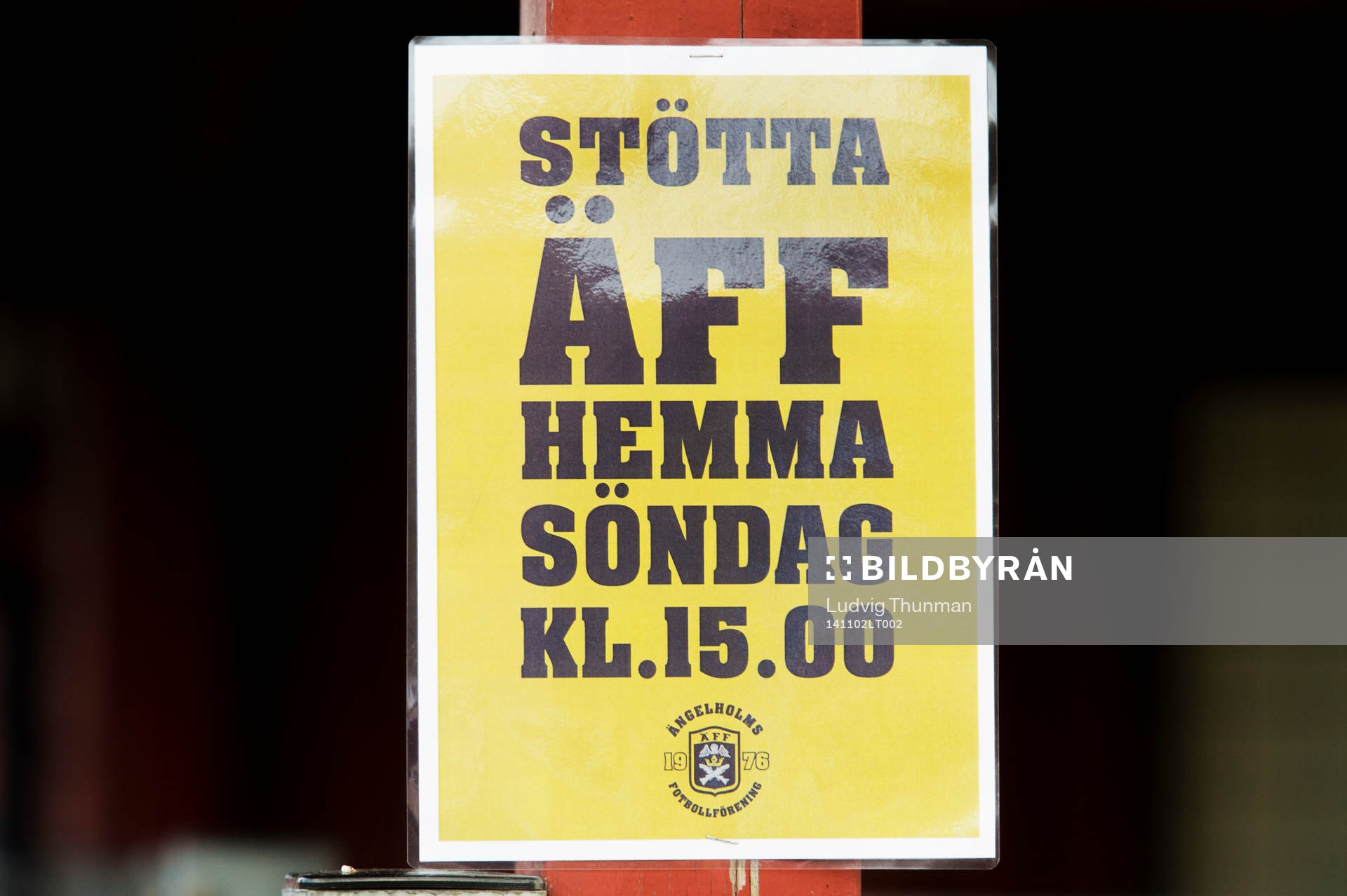 En skylt med Stötta ÄFF
