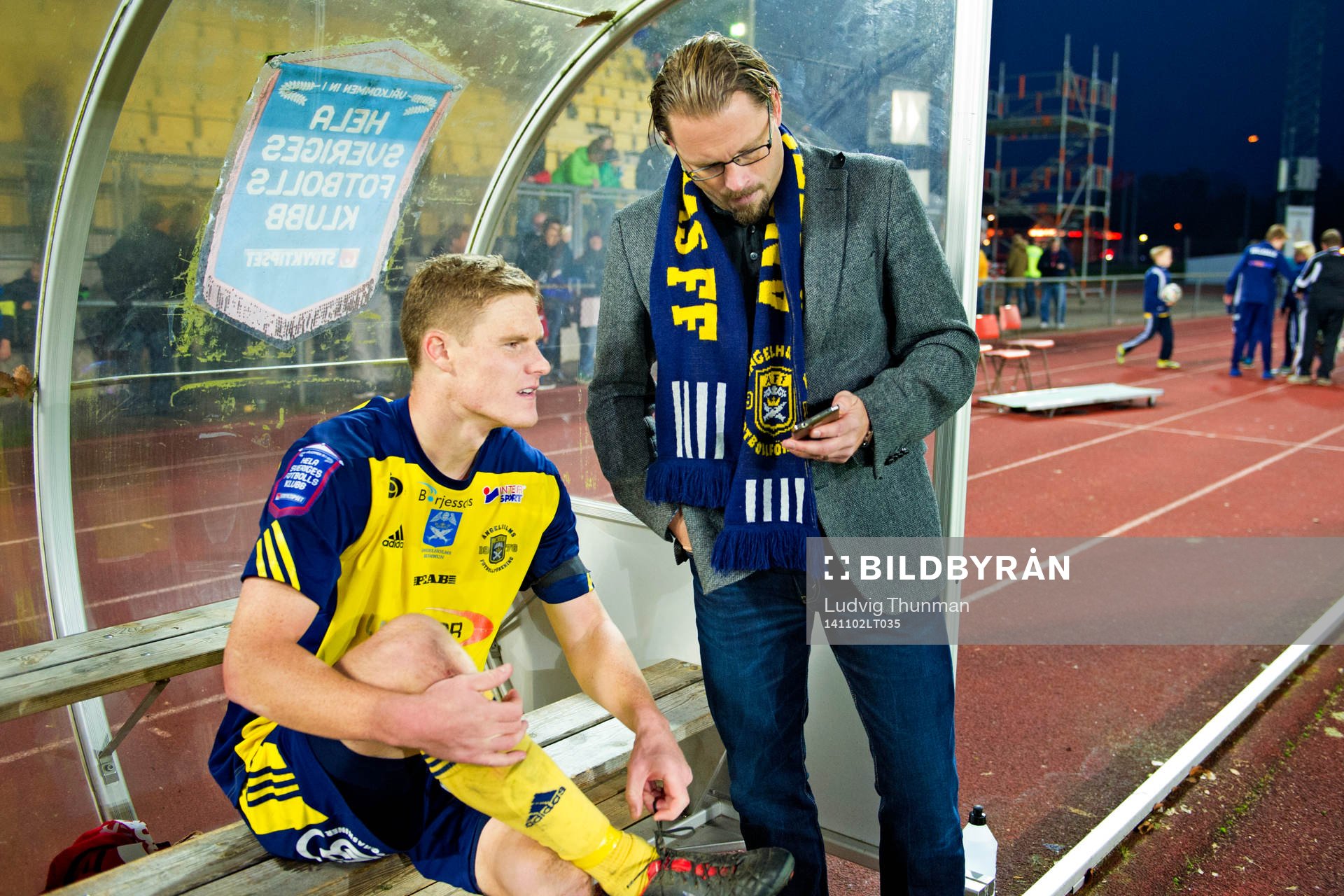 Ängelholms Eric Pothast och tränare Joakim Persson