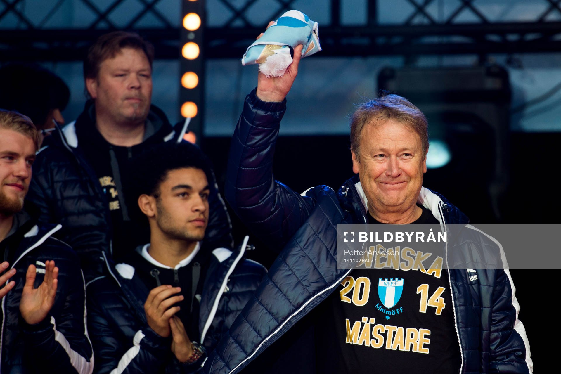 Malmö FFs tränare Åge Hareide firar SM-guld