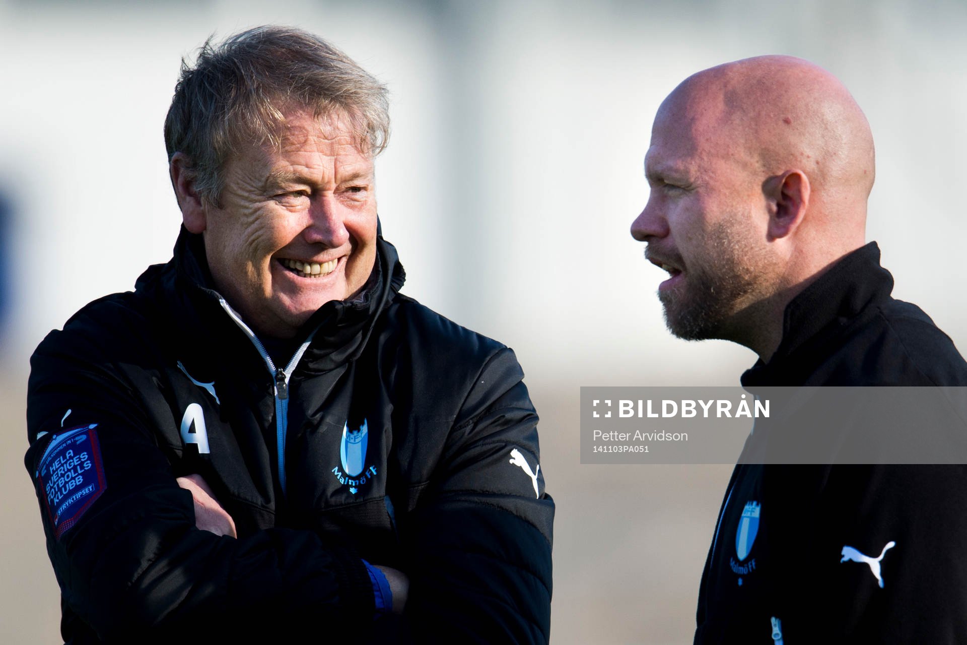 Malmö FFs tränare Åge Hareide och assisterande tränare