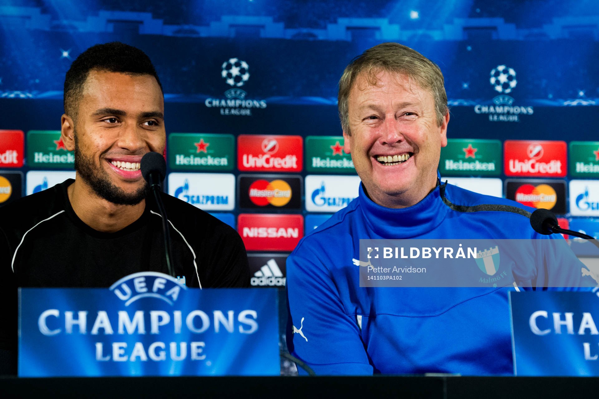 Malmö FFs Isaac Kiese Thelin och tränare Åge Hareide
