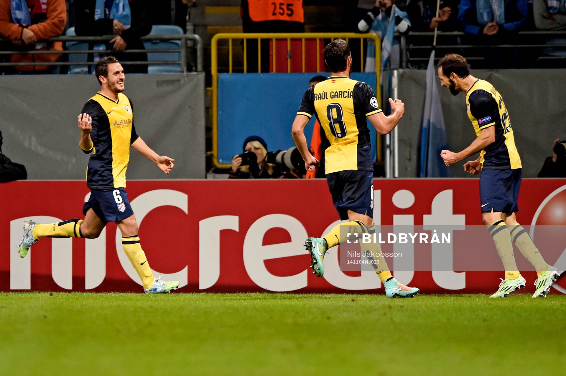Atletico Madrids spelare firar 1-0 genom Koke