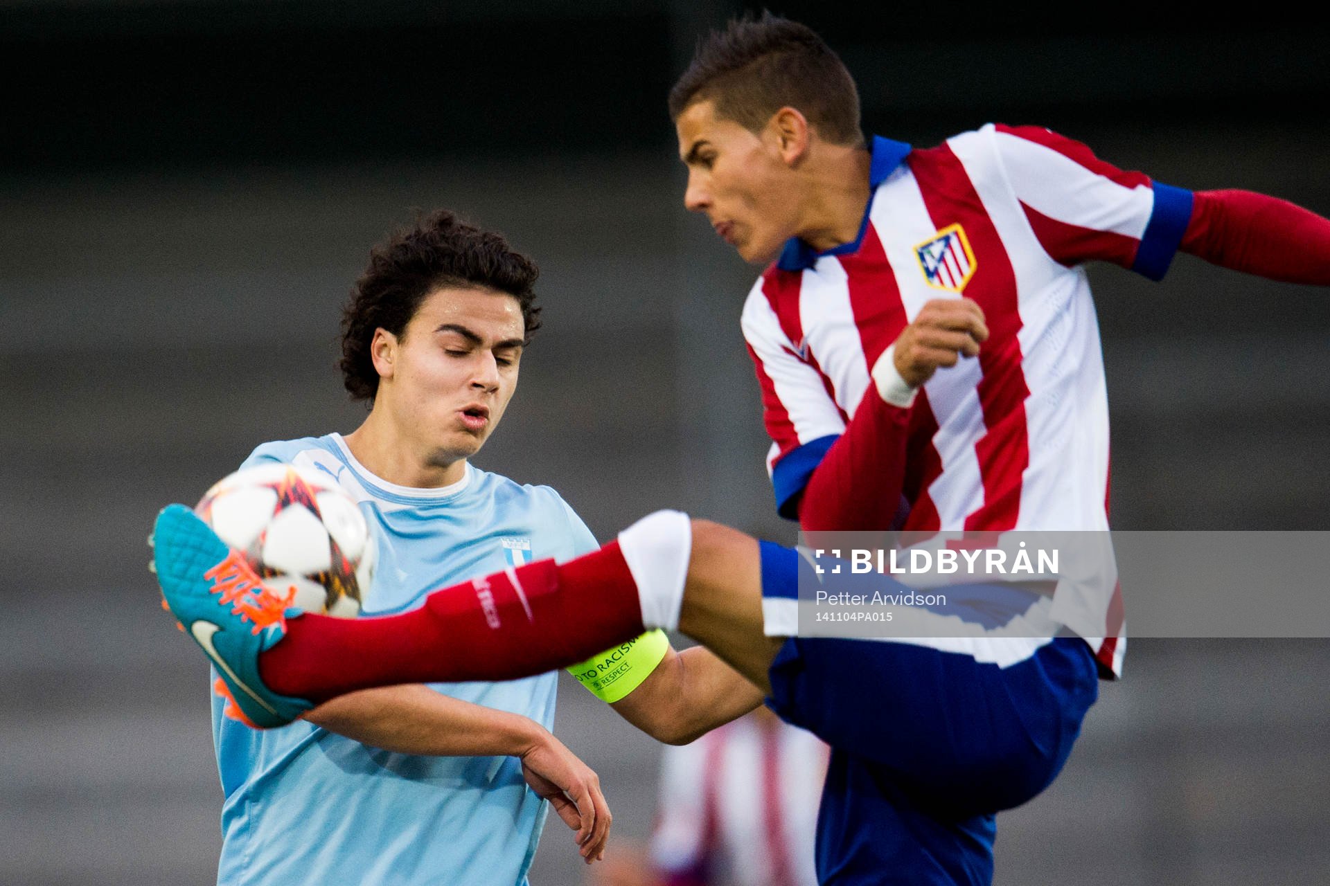 Malmö FFs Deniz Hummet och Atlético Madrids Francois