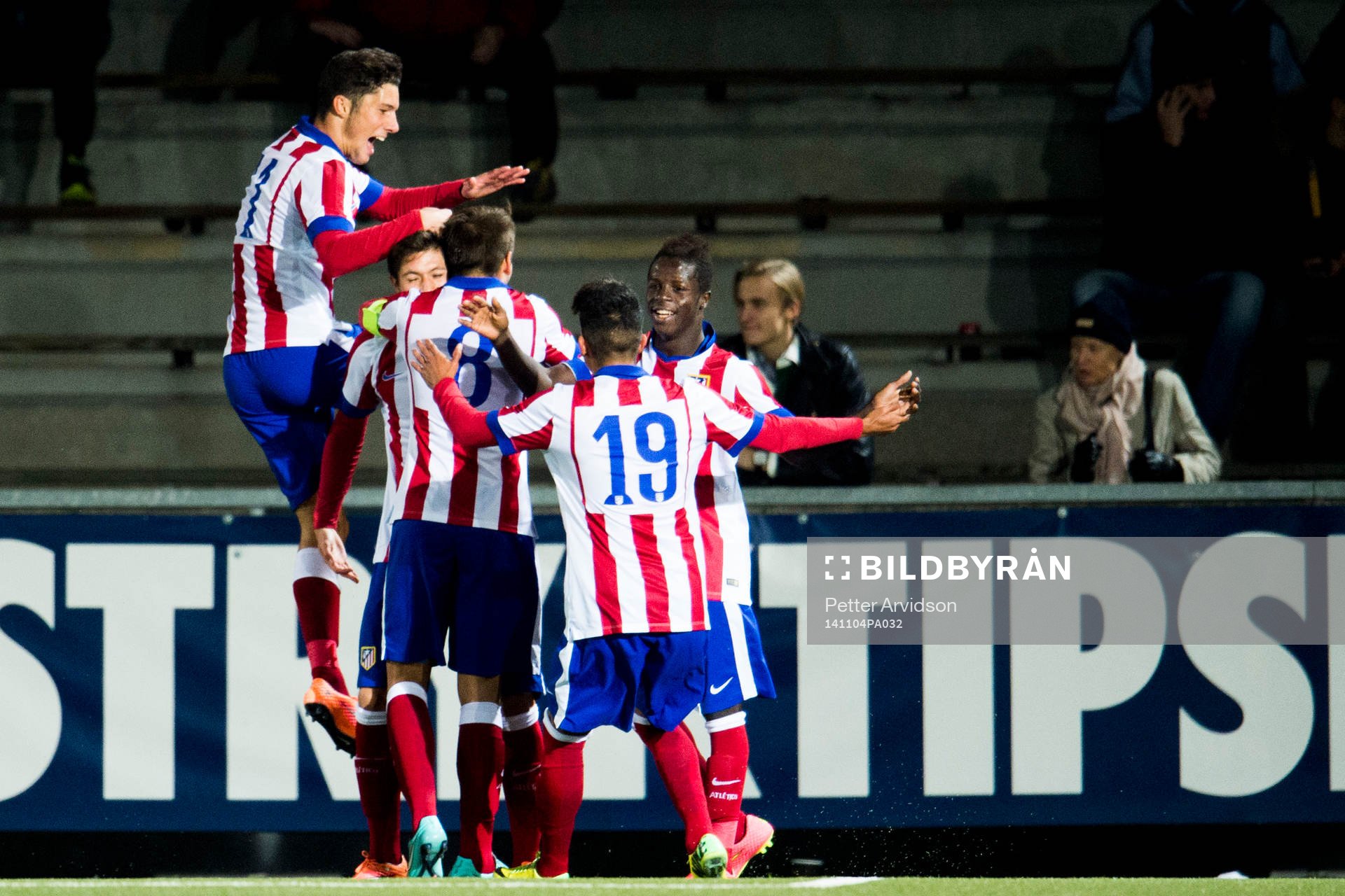 Atlético Madrids spelare jublar