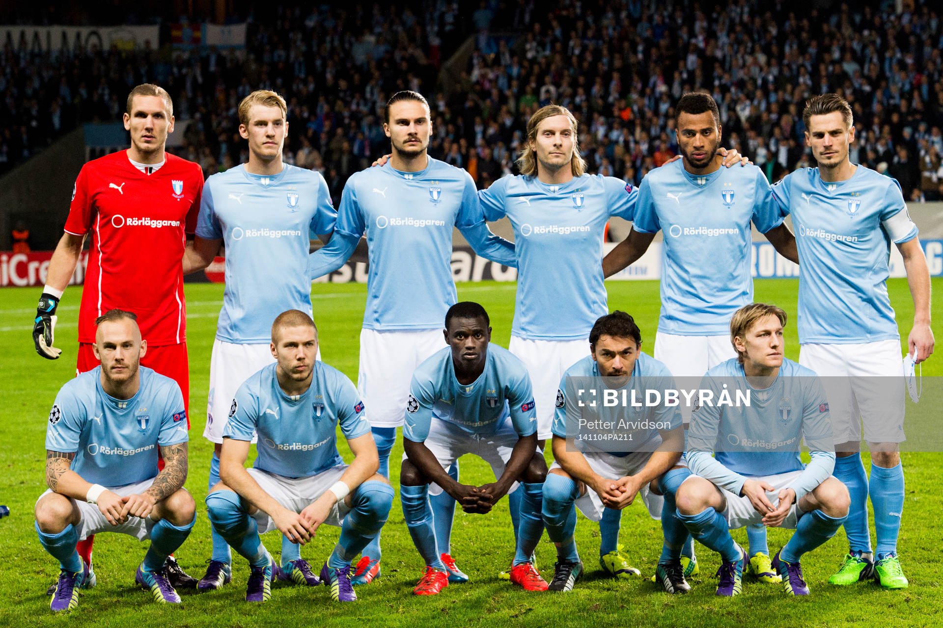 s startelva, övre raden från vänster, målvakt Robin
