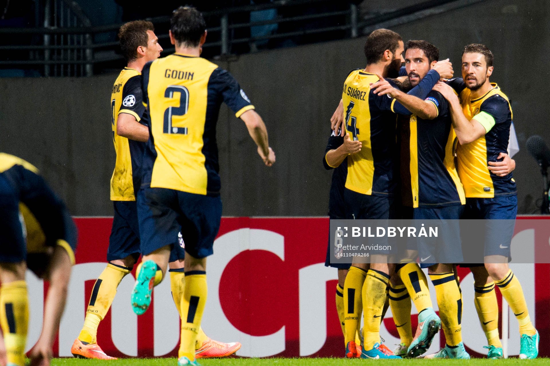 Atletico Madrids spelare jublar