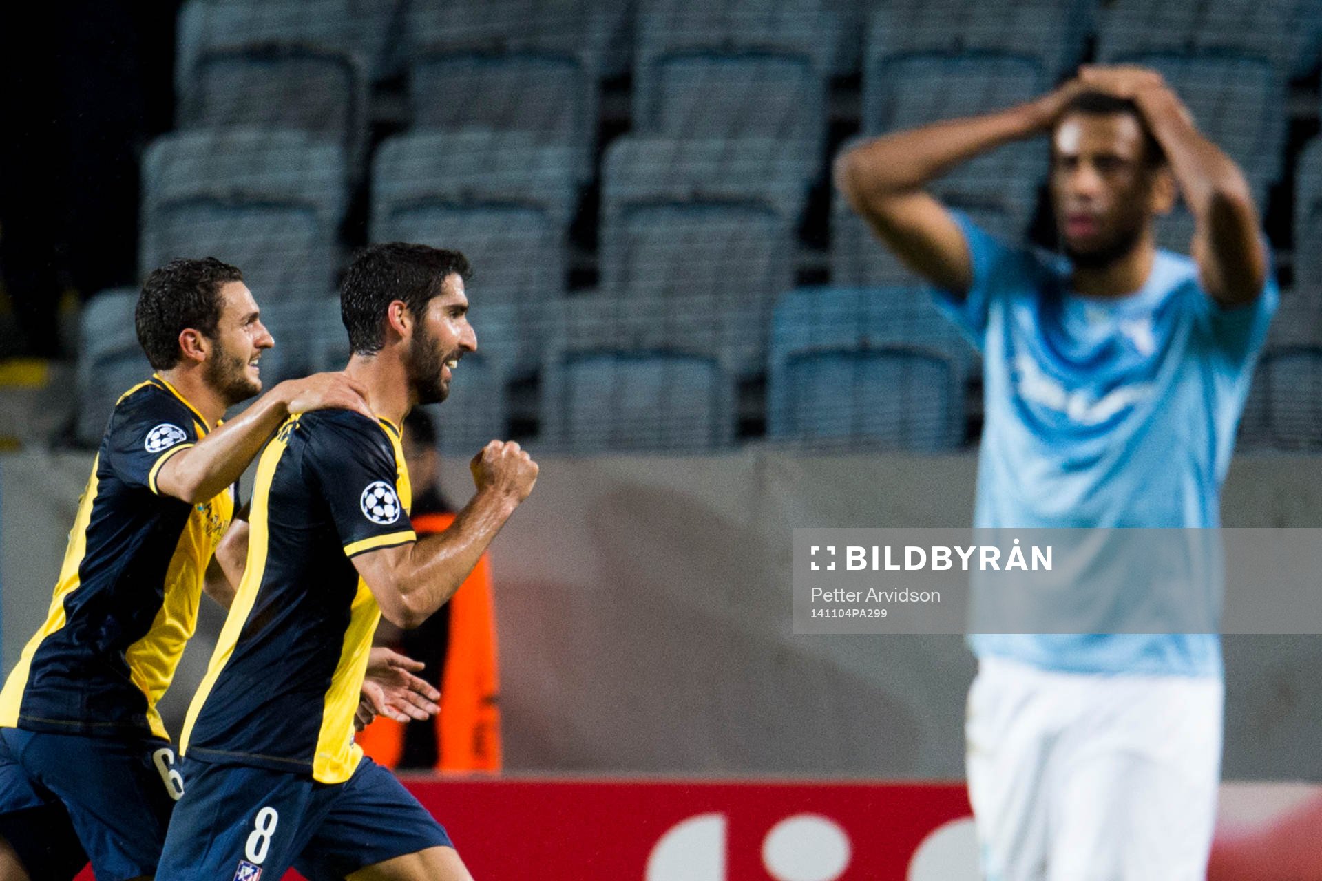 Atletico Madrids Raul Garcia och Koke jublar